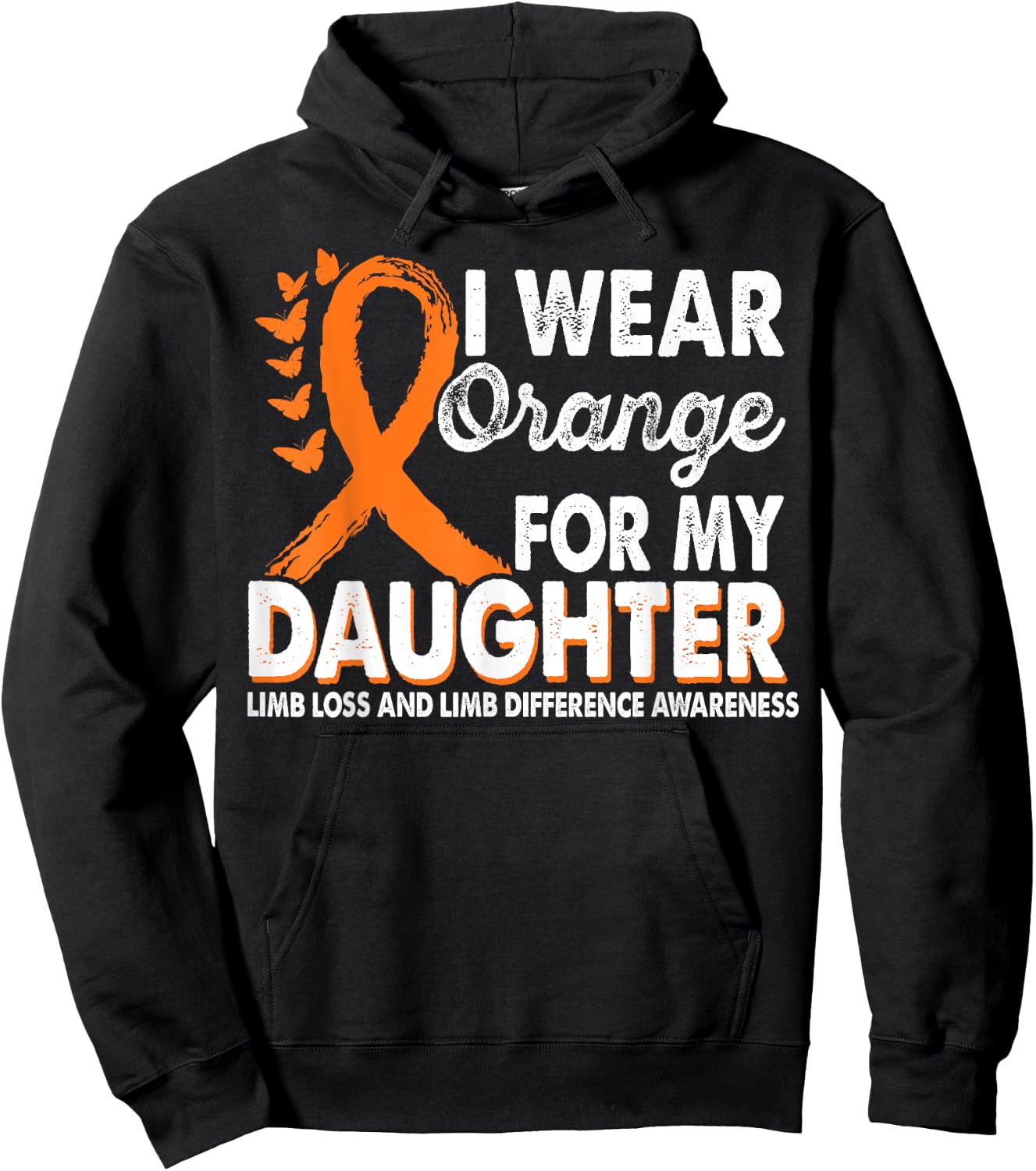 Wear Orange For Daughter Limb Loss Limb Difference Awareness Hoodie - Hoodie | Black