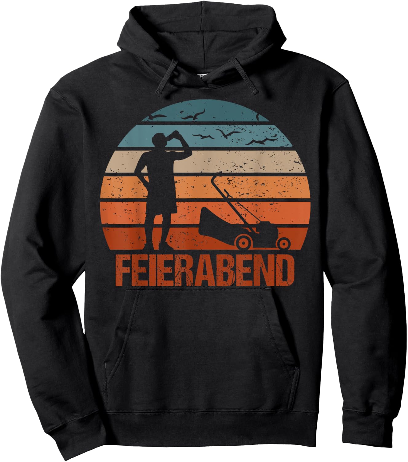 Feierabend Garten Gärtner Spruch Rasenmäher Lustig Hoodie - Hoodie | Black