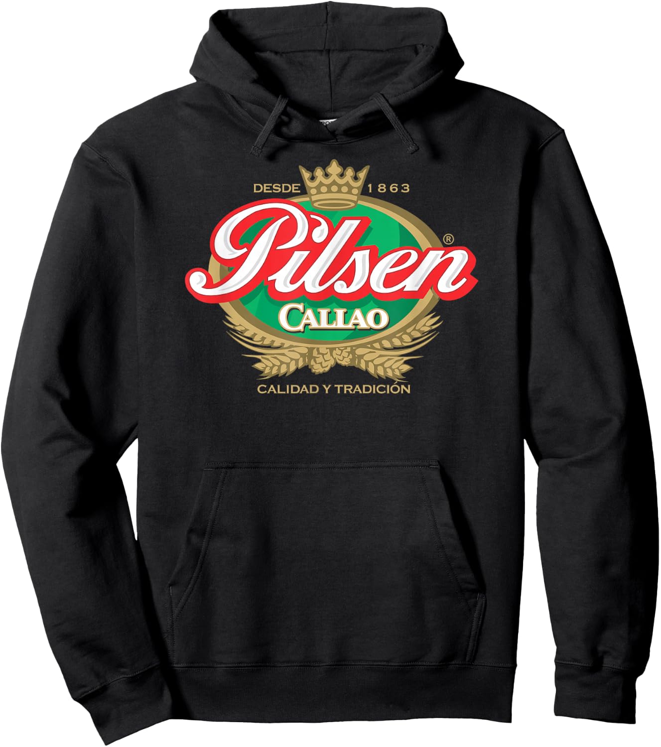 Peruvian Restaurant Pilsen Callao Beer Marca Peru Soccer Hoodie - Hoodie | Black