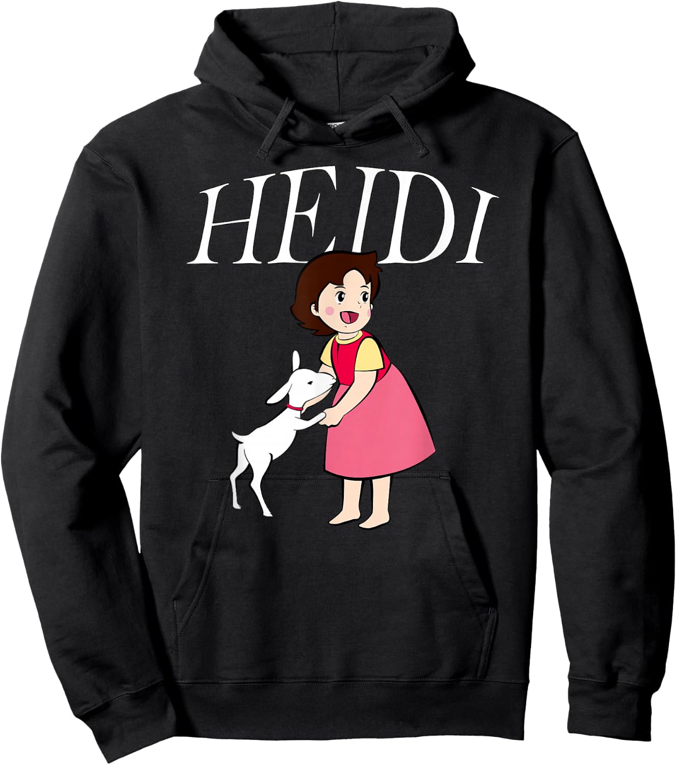 Heidi with Goat Cute Cartoon TV Series with Logo , black Hoodie - Hoodie | Black