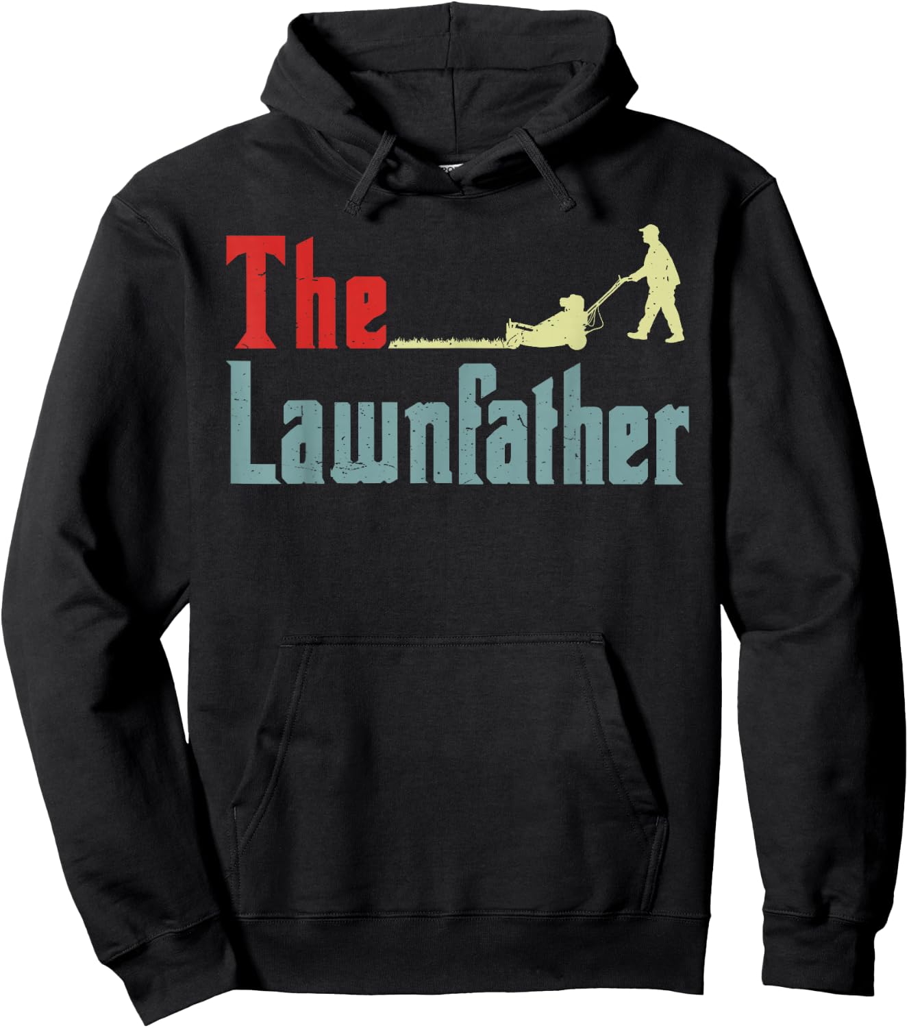 Lawn Mowing Lawnfather Dad Lawn Mower Gift Funny Gardening Hoodie - Hoodie | Black