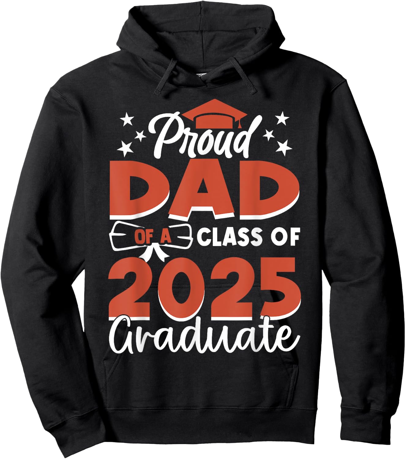 Proud Dad Class Of 2025 Graduate Senior Dad Graduation 2025 Hoodie - Hoodie | Black