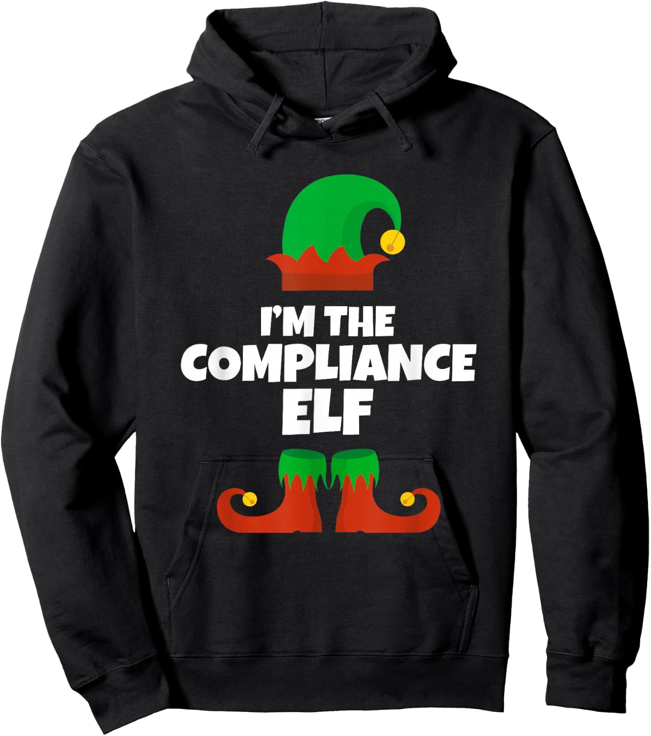 I'm The Compliance Elf Family Pajama Christmas Funny Hoodie - Hoodie | Black