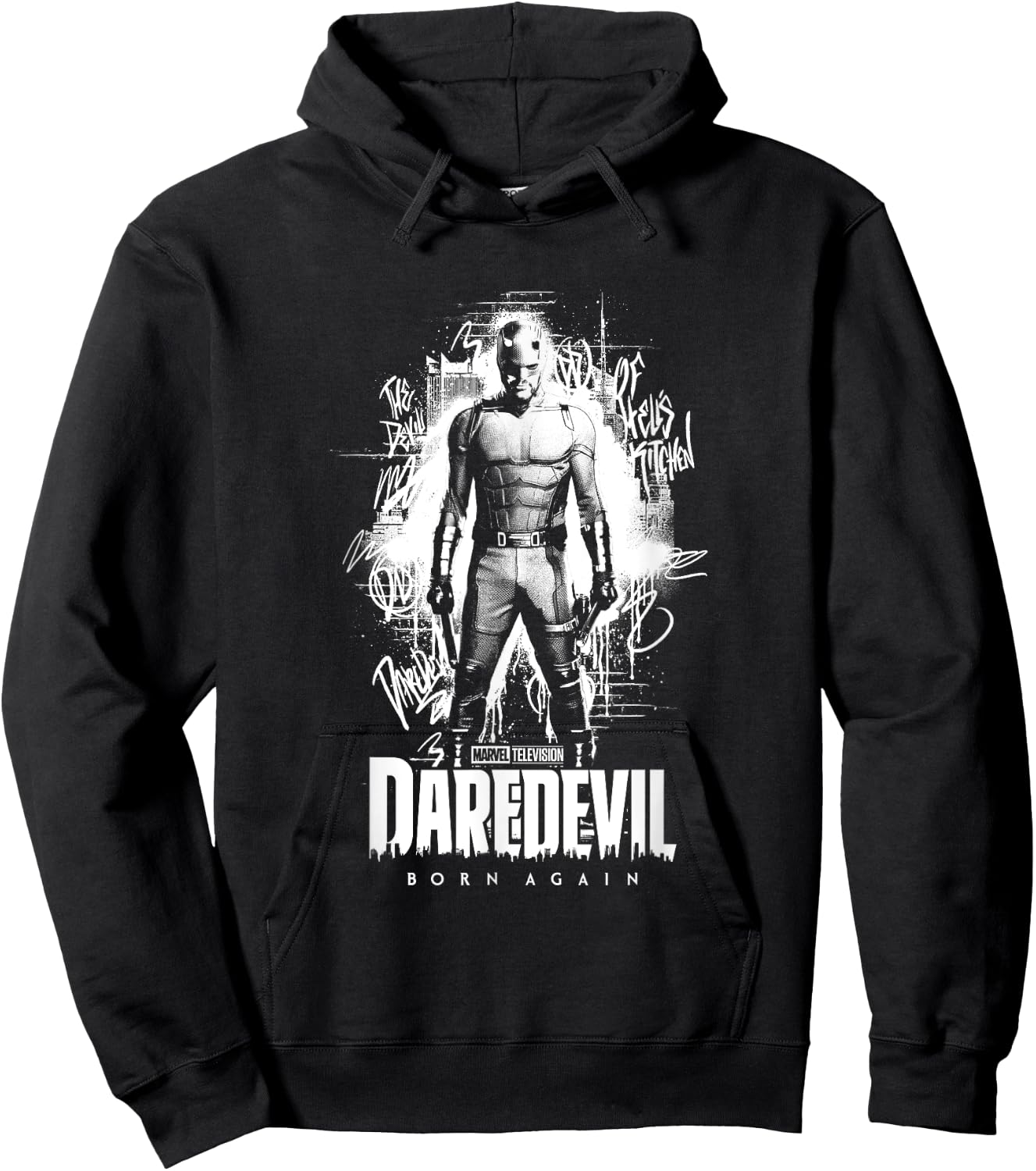 Daredevil Born Again Graffiti White Hoodie - Hoodie | Black
