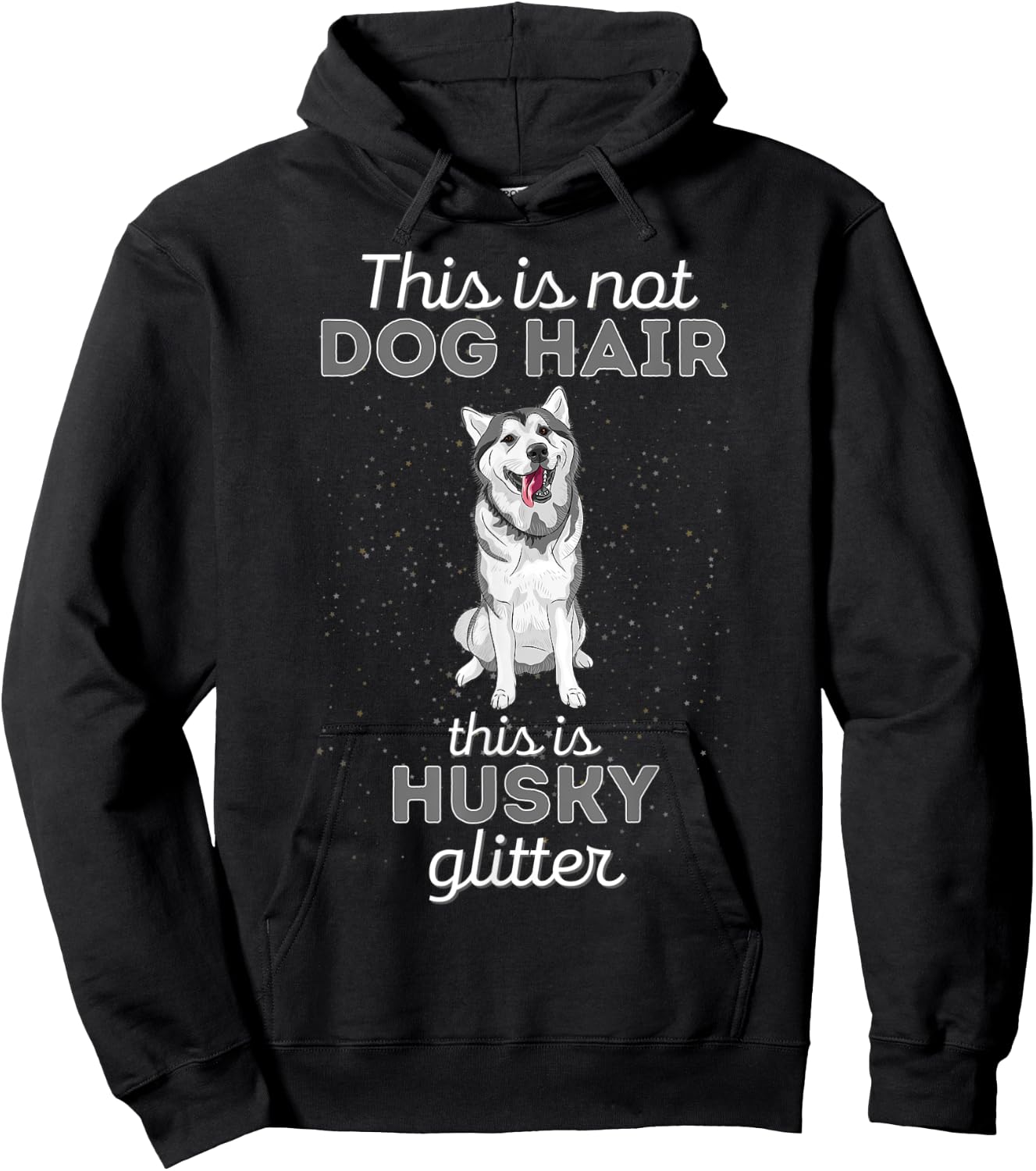 This Is Husky Glitter Funny Husky Owner Hoodie - Hoodie | Black