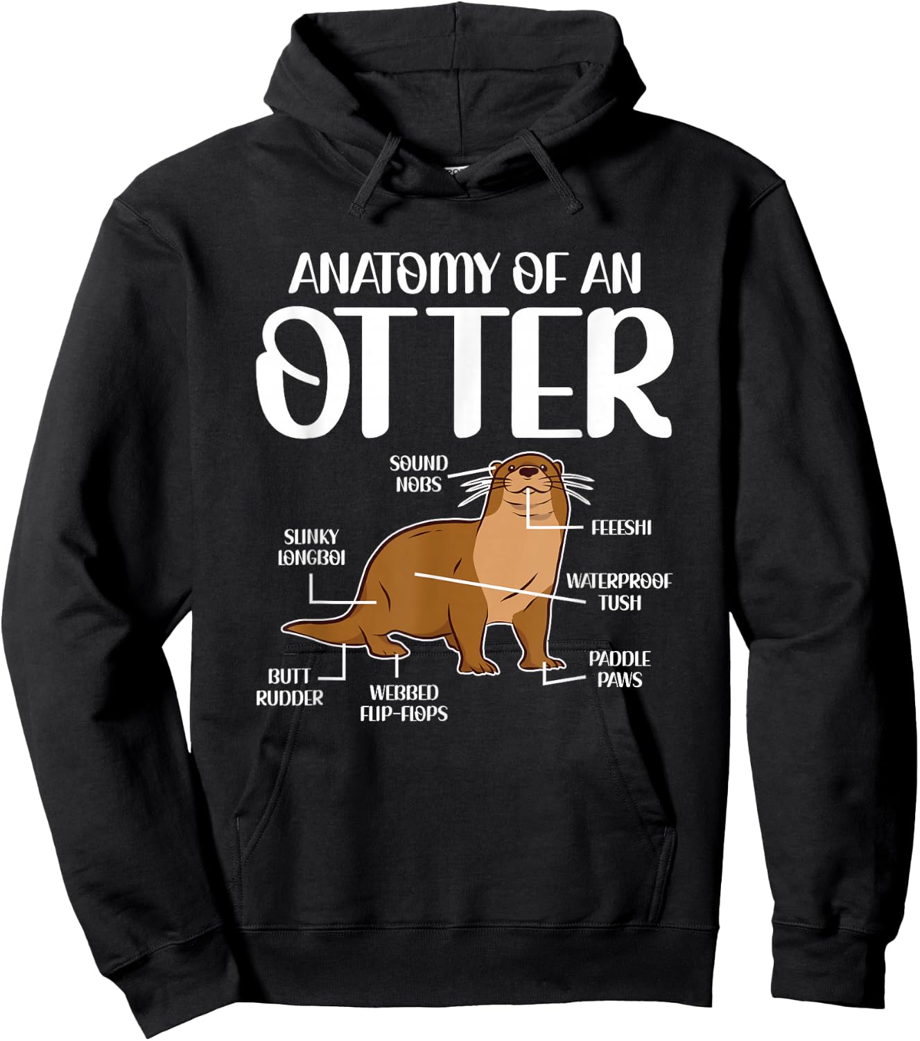 Anatomy of an Otter Funny Otter Lover Sea Otter Word Game Hoodie - Hoodie | Black