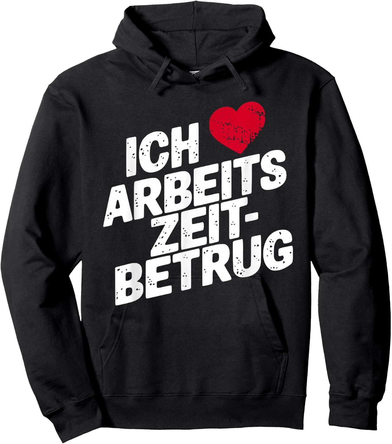 with German Text "Ich Liebe Arbeitszeitbetam" Funny Work Men's Heart , black Hoodie - Hoodie | Black