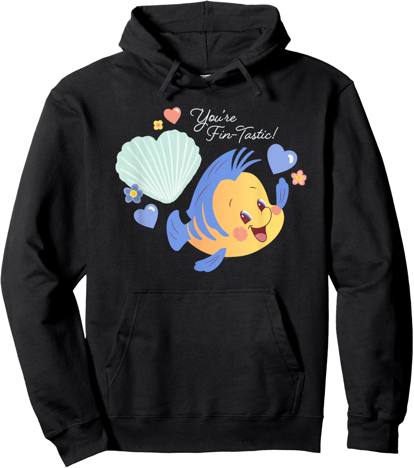 Disney Little Mermaid Flounder You’re Fin-Tastic Valentine’s Hoodie - Hoodie | Black