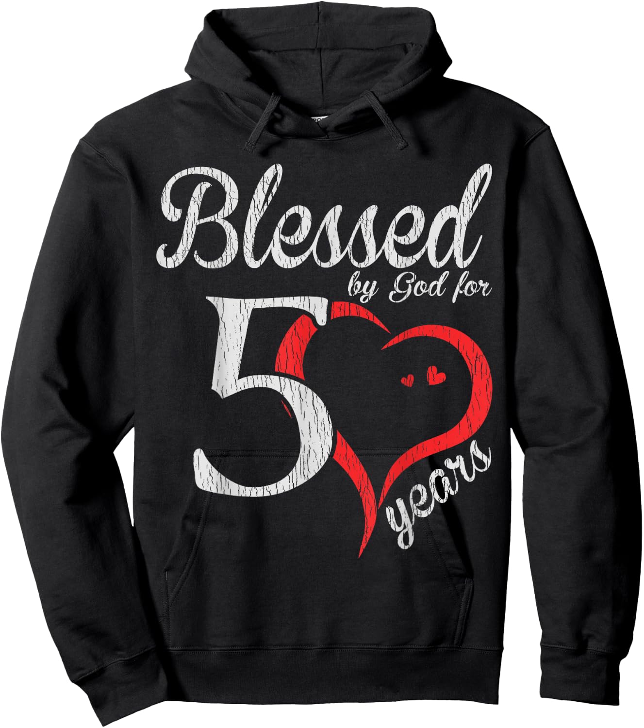 Vintage 50th Birthday Blessed By God For 50 Years Birthday Hoodie - Hoodie | Black