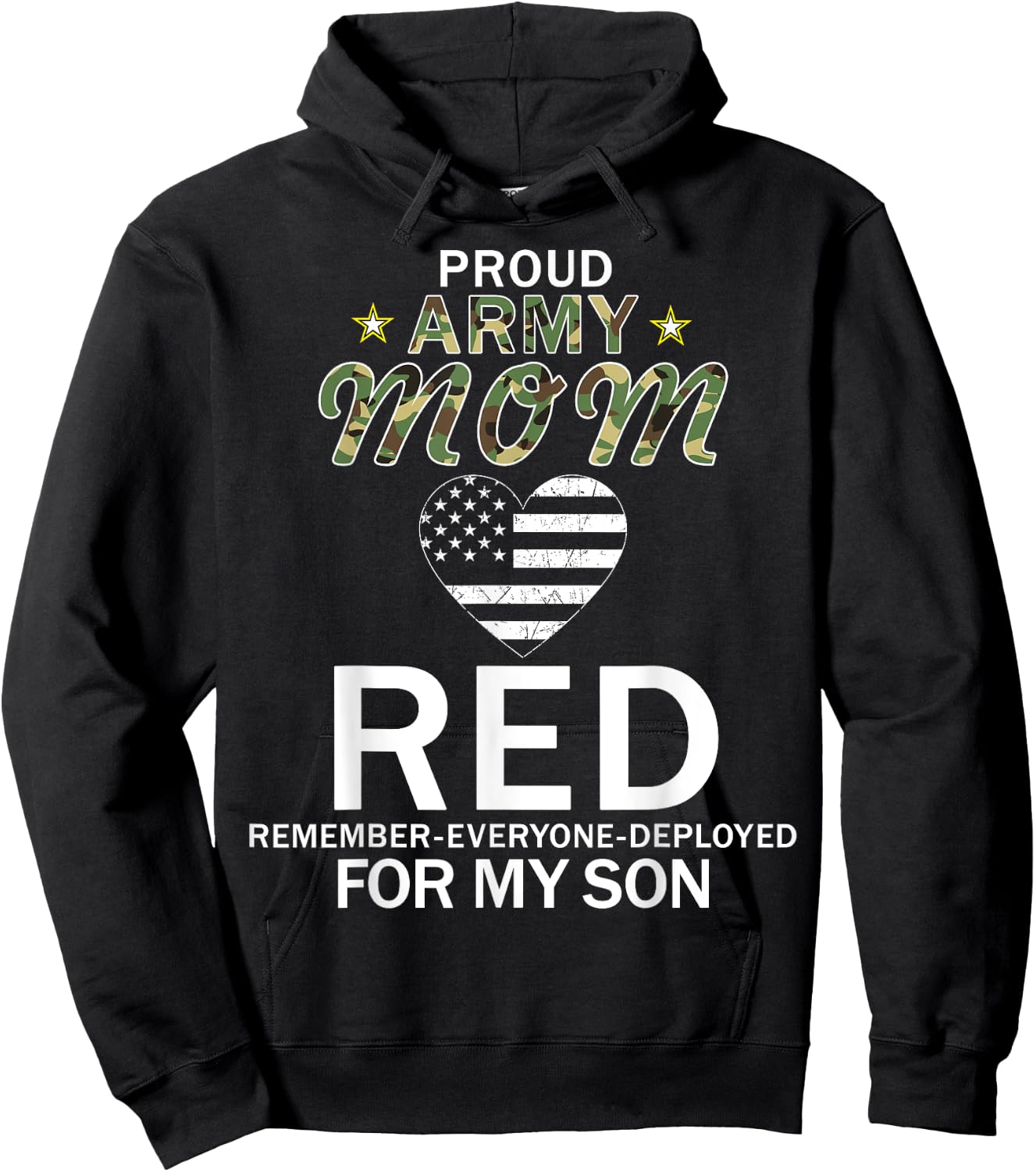RED Friday For My Son Remember Everyone Deployed Army Shirt Hoodie - Hoodie | Black