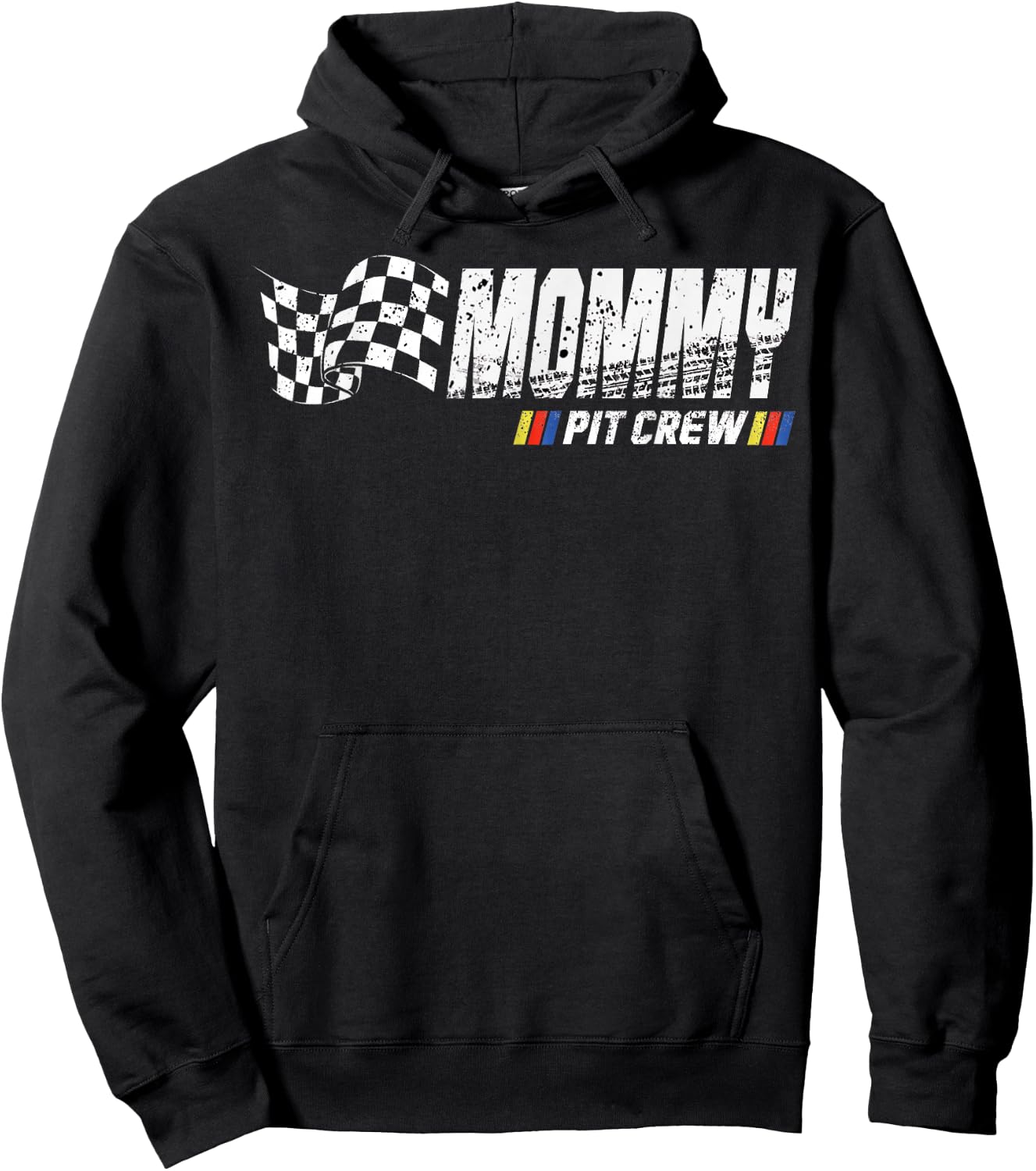 Mommy Pit Crew Race Car Birthday Family Racing Hoodie - Hoodie | Black