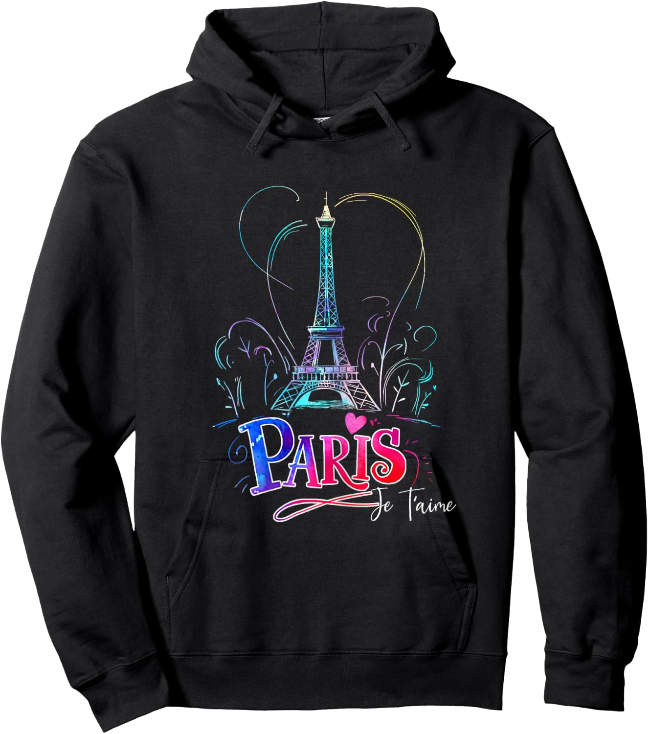 Eiffel Tower Paris Holiday France Souvenir Women Girls , Black Hoodie - Hoodie | Black