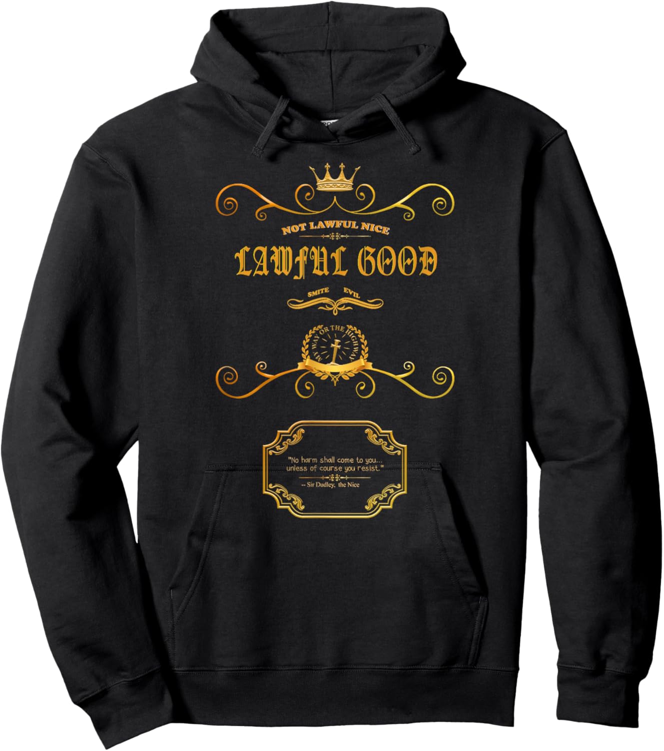 Lawful Good Alignment Gamer Geek RPG Hoodie - Hoodie | Black
