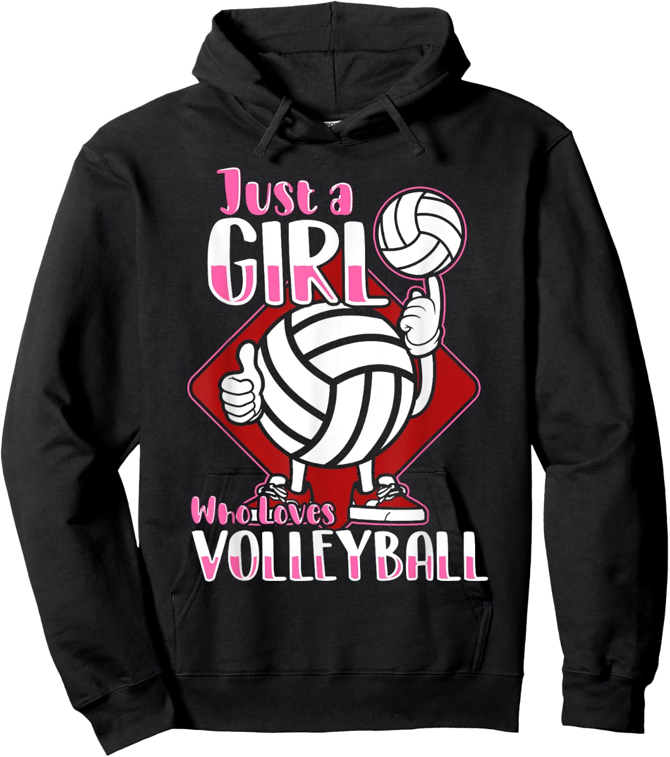 Just A Girl Who Loves Volleyball Quote for Volleyball Player Hoodie - Hoodie | Black