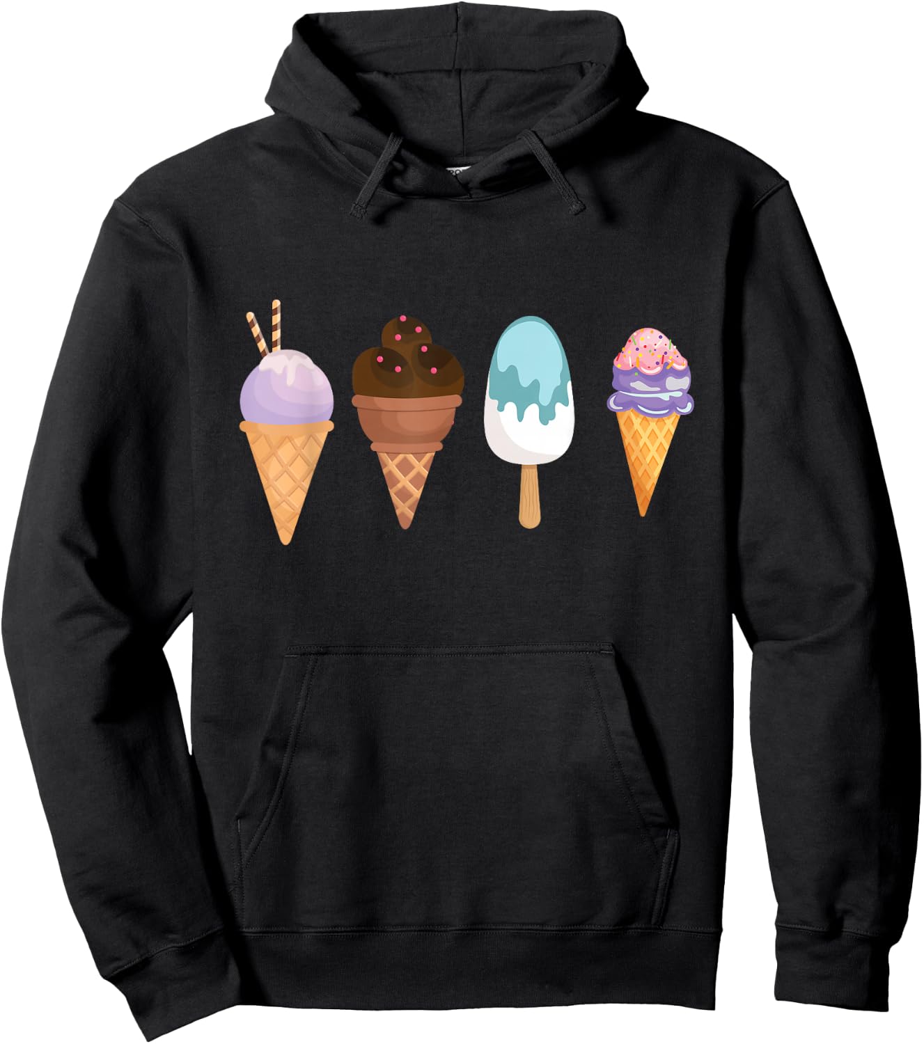 Ice Ball I Ice Cream I Ice Cream Soft Ice Cream Children's Summer Ice , black Hoodie - Hoodie | Black