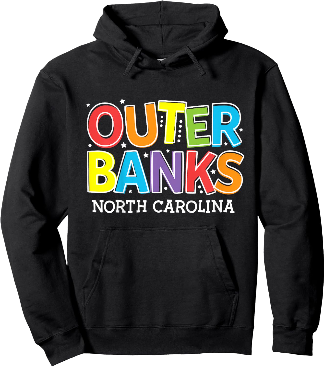 Outer Banks Souvenir NC Colorful Boys Girls Toddler Kids Hoodie - Hoodie | Black