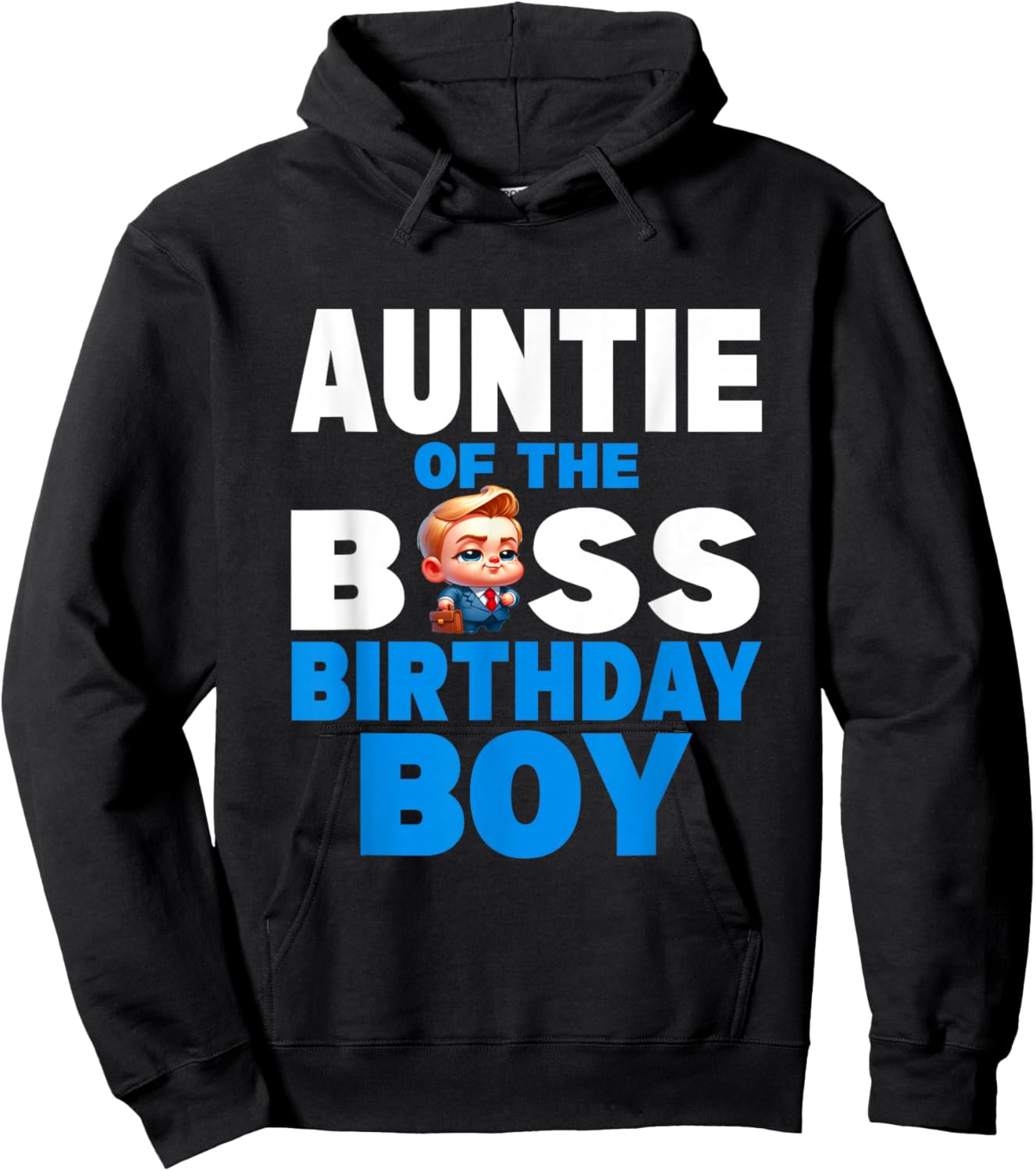 Cute Aunt Of The Boss Birthday Boy Baby Family Matching Hoodie - Hoodie | Black