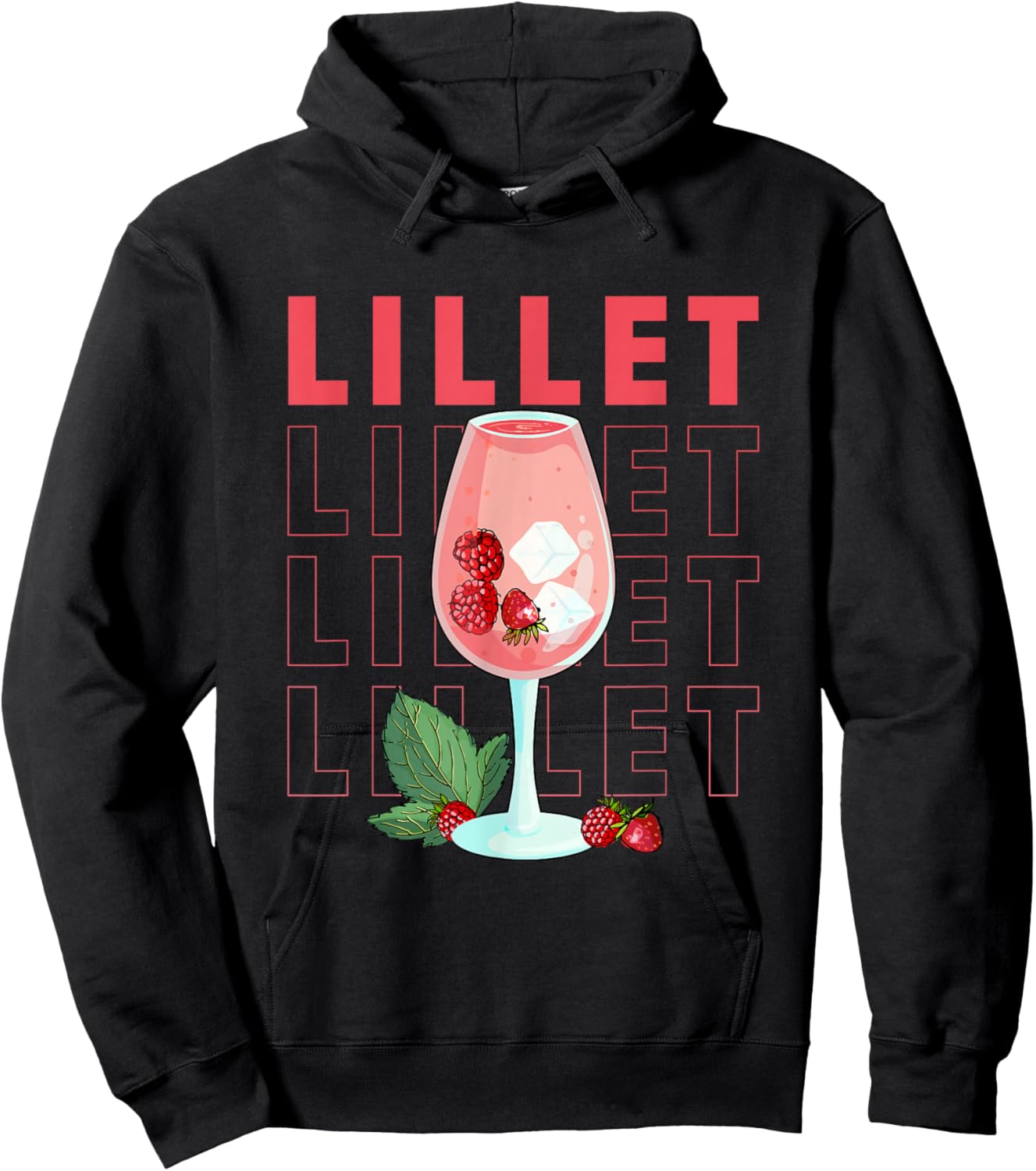Wildberry Lillet Fruits Cocktail Summer Alcohol , black Hoodie - Hoodie | Black