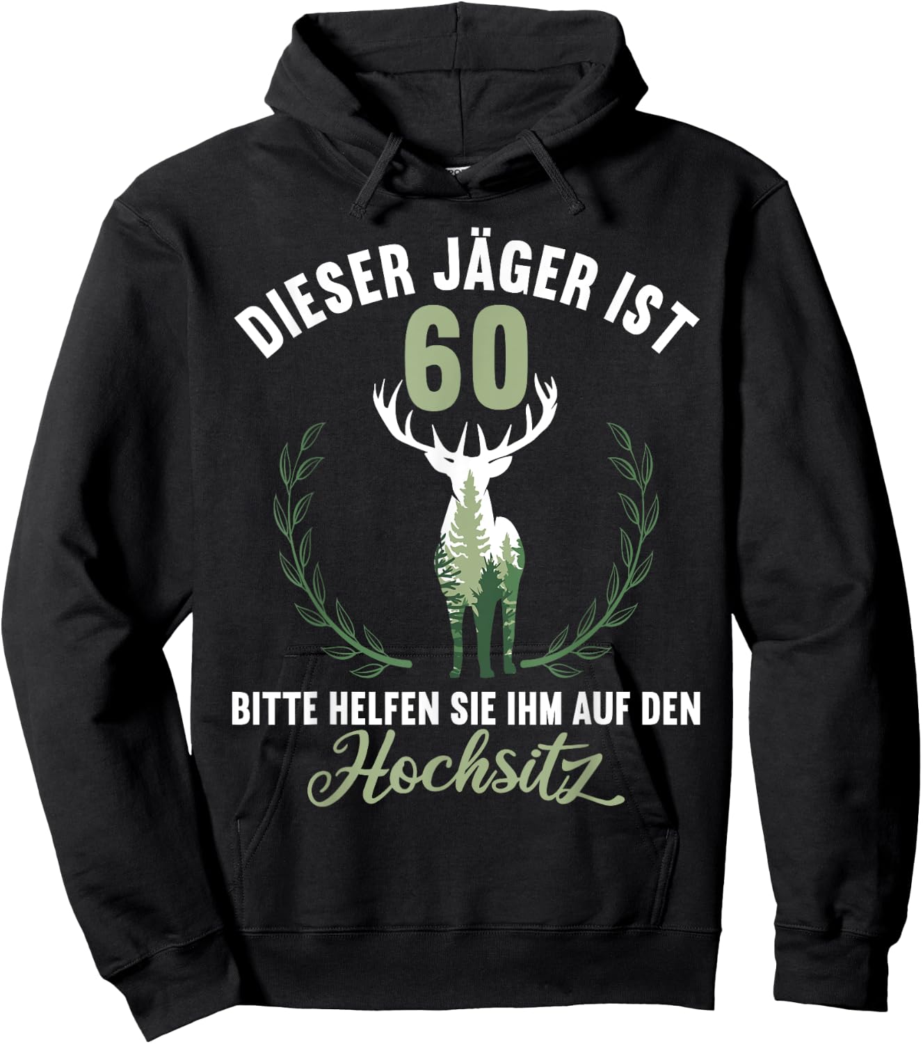 60 Jahre Jäger helfen auf Hochsitz Ansitz 60 Geburtstag Hoodie - Hoodie | Black