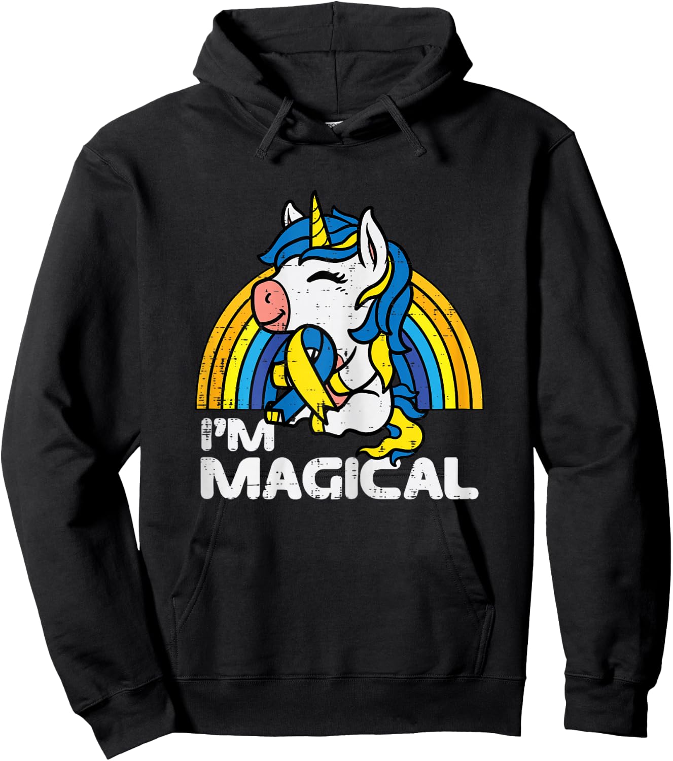 Down Syndrome Awareness Unicorn Magical Toddler Girls Kids Hoodie - Hoodie | Black