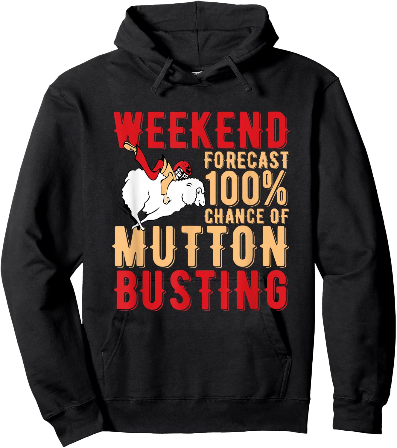 Mutton Busting Youth Rodeo Sheep Riding Kids Mutton Buster Hoodie - Hoodie | Black
