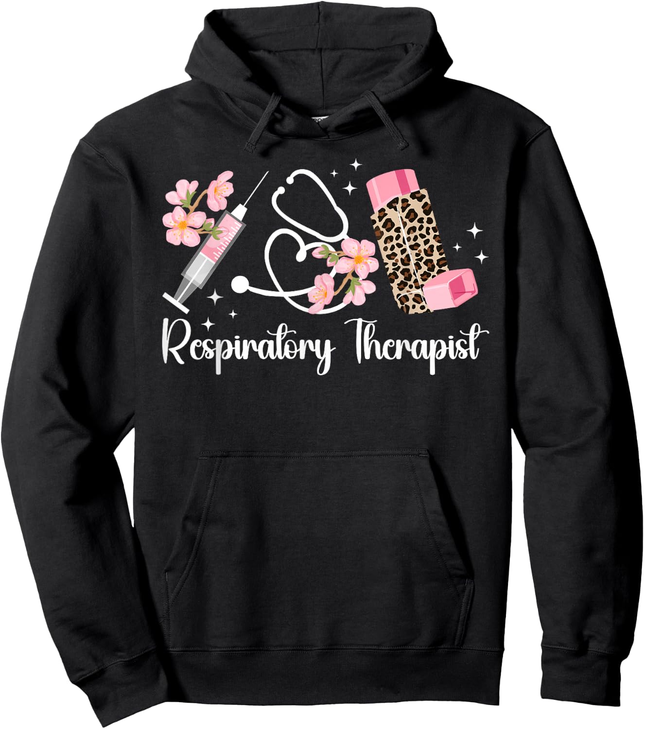 Respiratory Therapist Leopard Respiratory Therapy RT Hoodie - Hoodie | Black