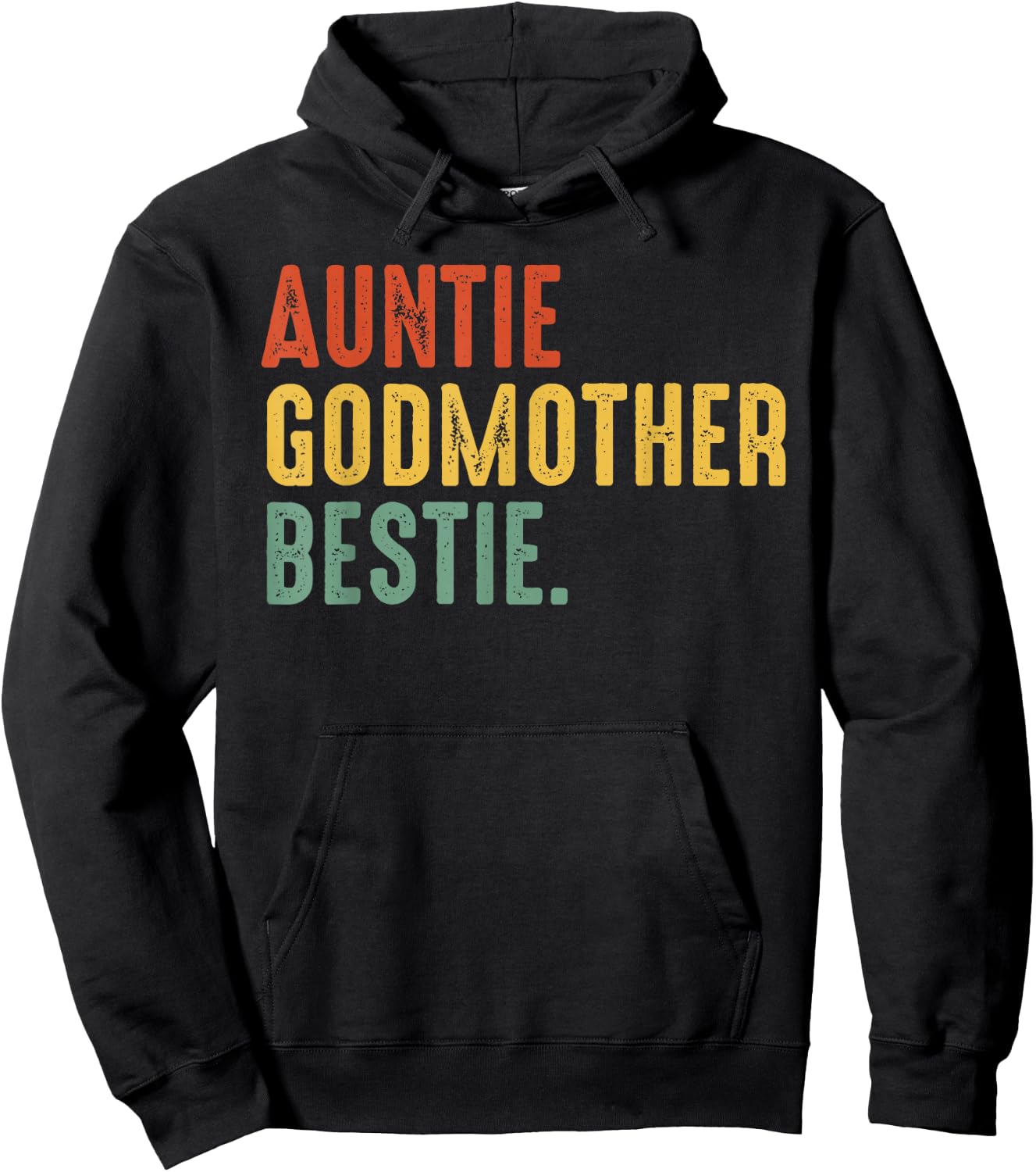 Auntie Godmother Bestie Vintage Godmama Mother's Day 2026 Hoodie - Hoodie | Black