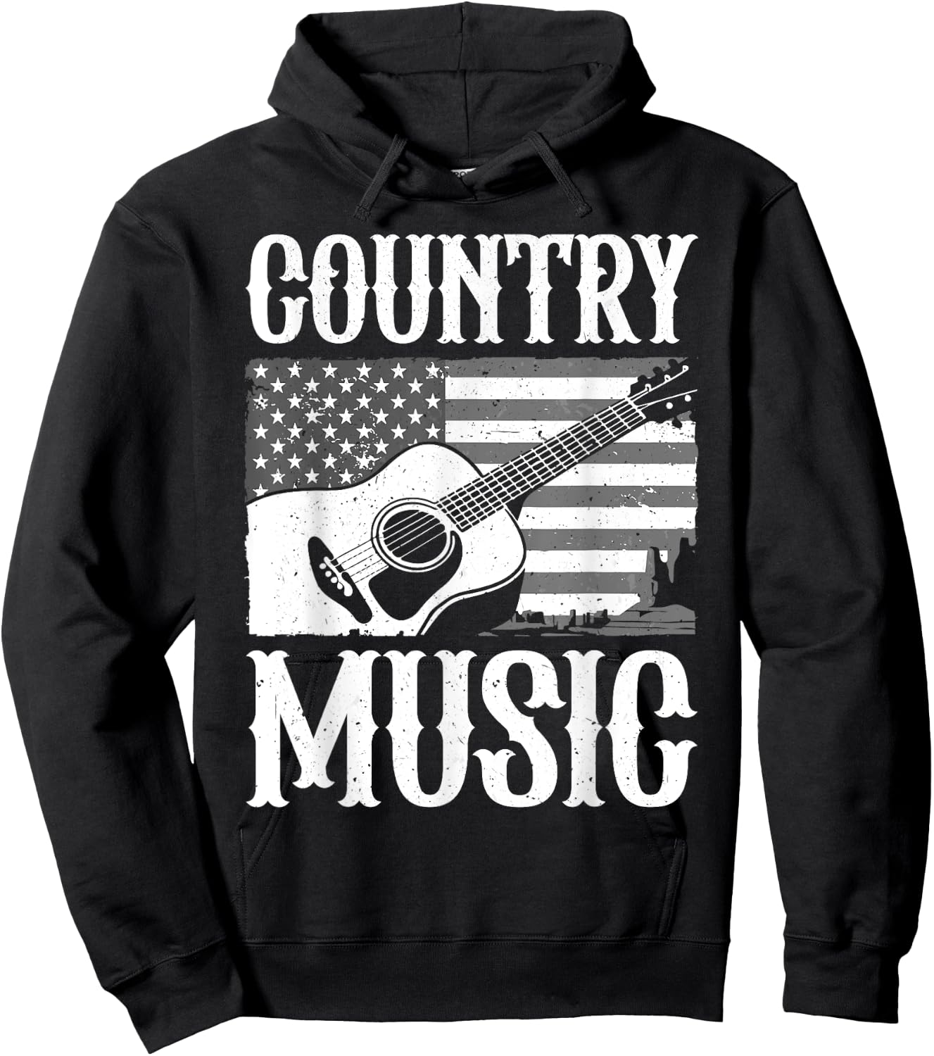 Cool Country Music Art Women Classic Country Music Hoodie - Hoodie | Black