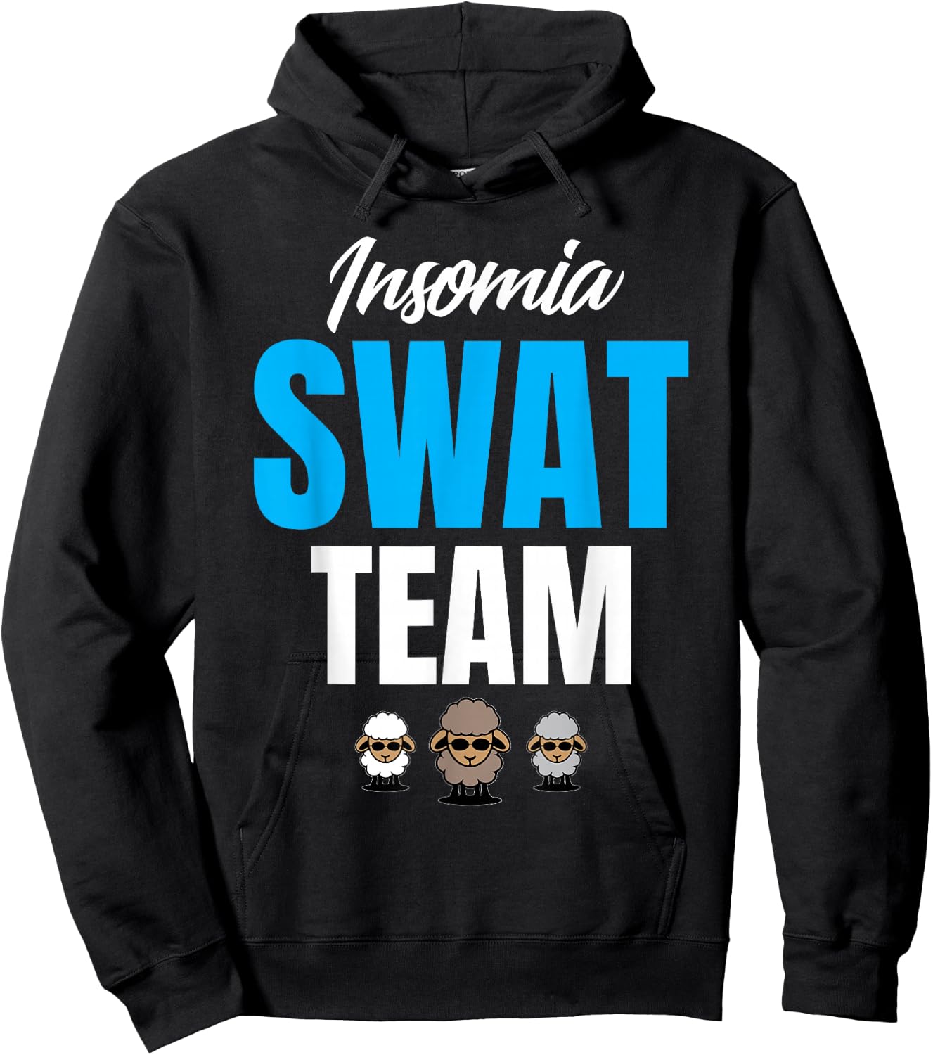 Counting Sheep Sleep Pajamas Funny Gift Insomnia Swat Team Hoodie - Hoodie | Black