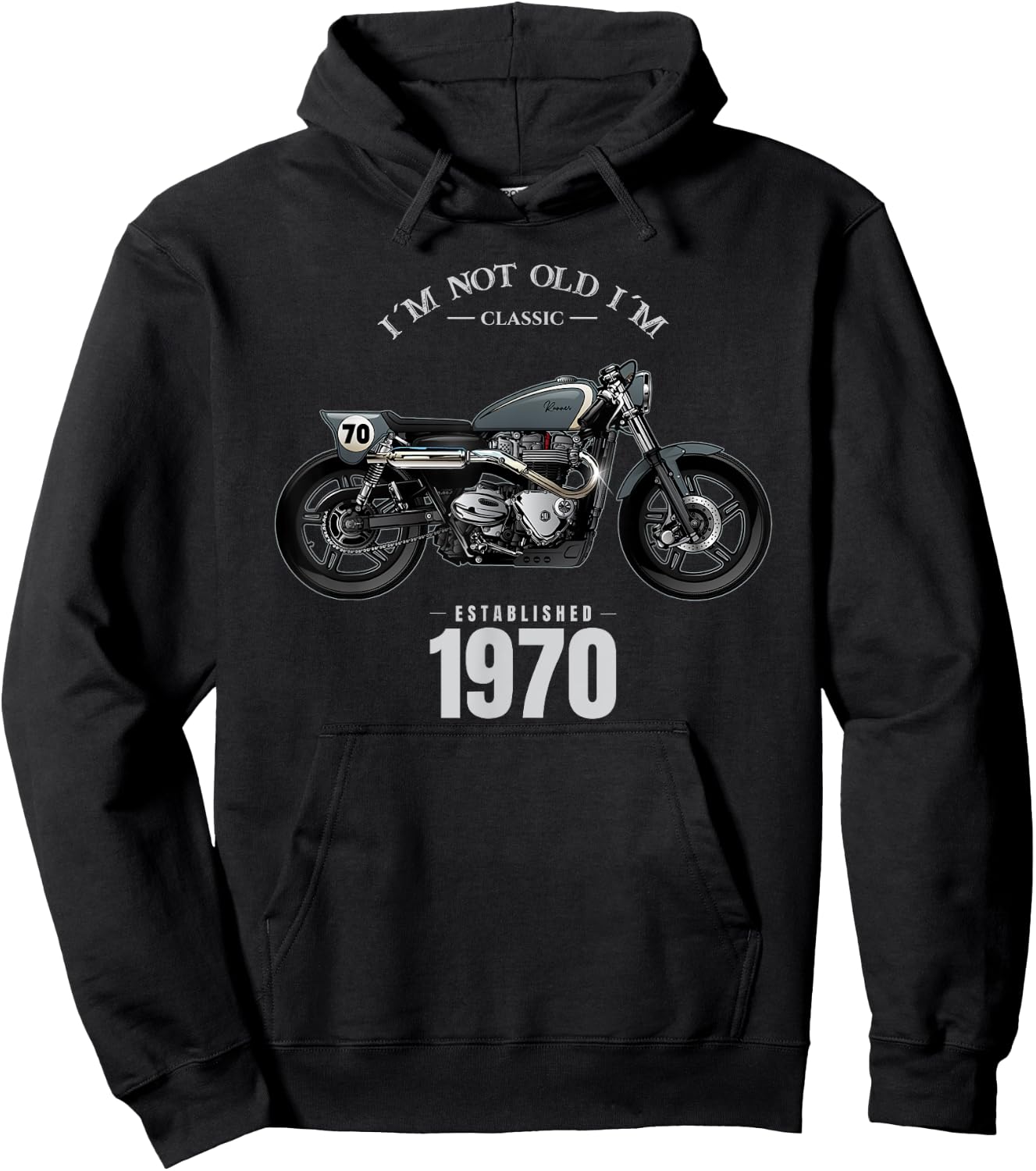 55th Birthday Man Motorcycle Biker Biker 1970 Hoodie - Hoodie | Black