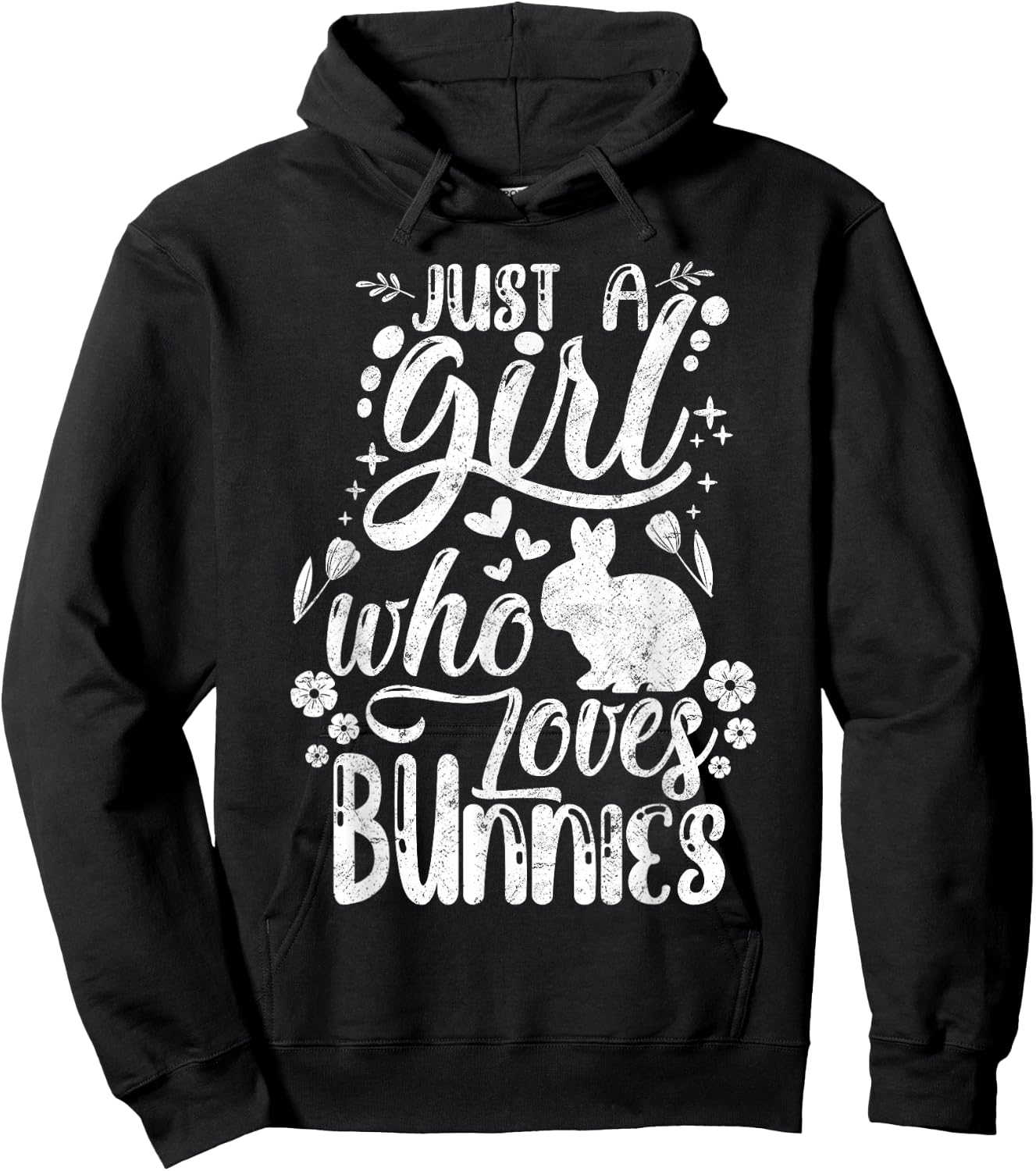 Funny Just A Girl Who Loves Bunnies Cute Rabbit Lover Hoodie - Hoodie | Black