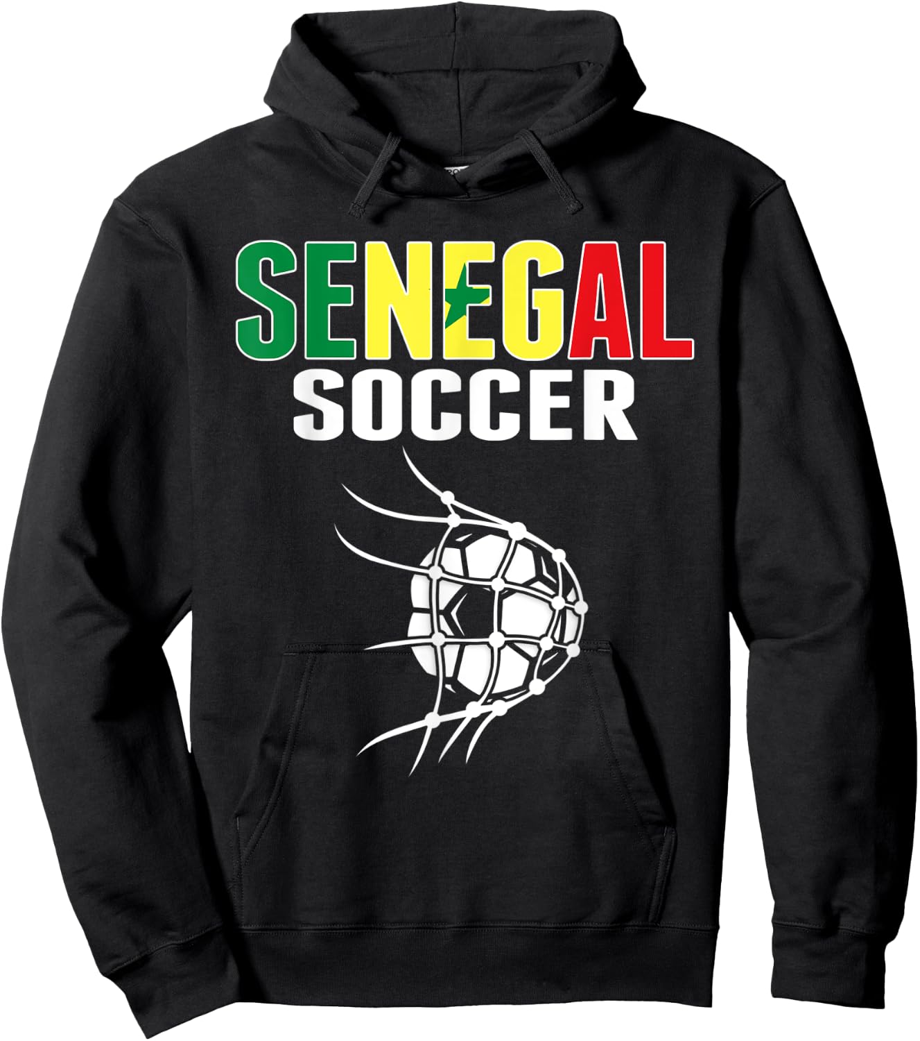 Senegal Soccer Fans Jersey Support Senegalese Football Team Hoodie - Hoodie | Black