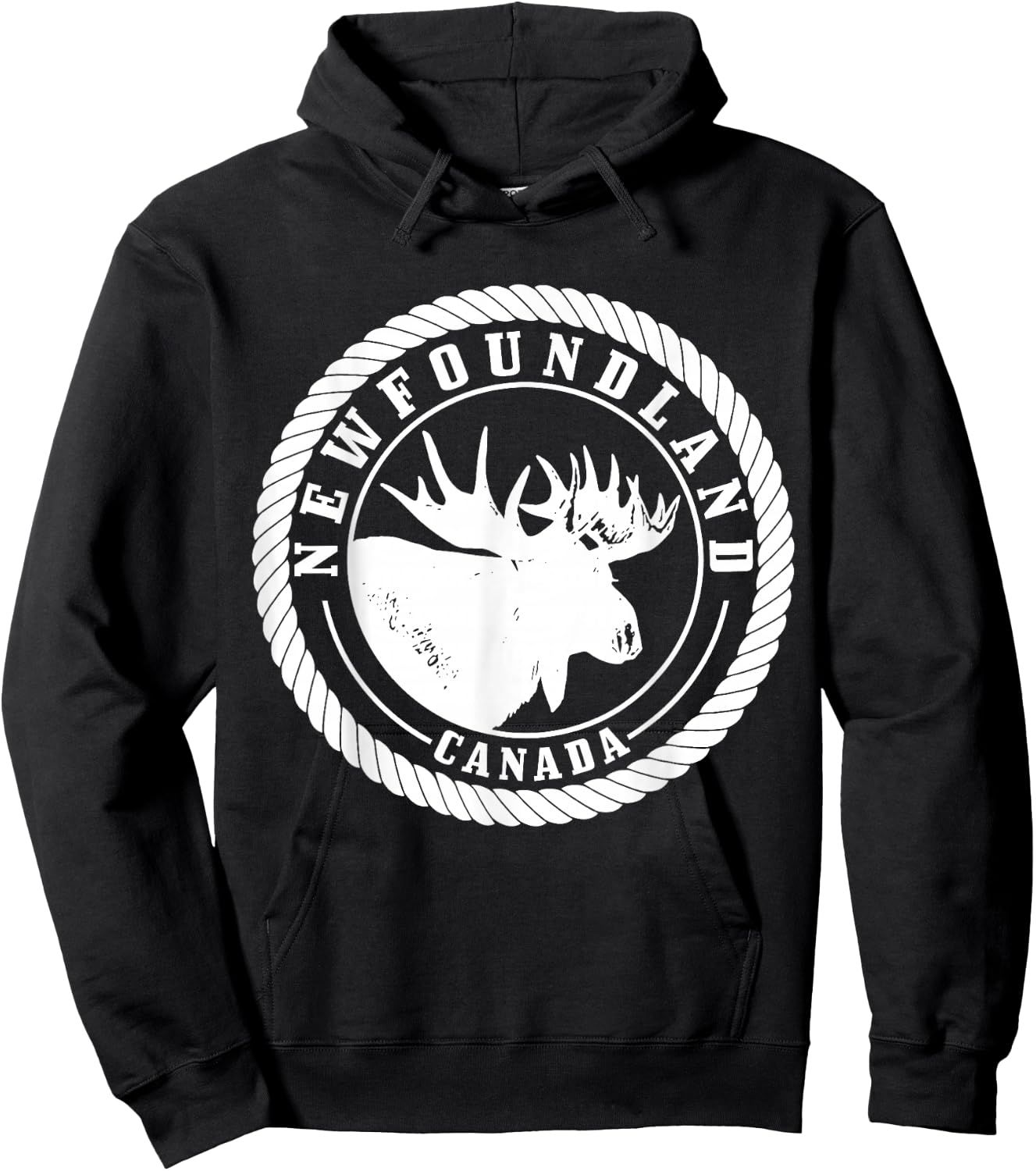 Newfoundland Canada Elk Vintage Hiking Nature Canadian Hoodie - Hoodie | Black
