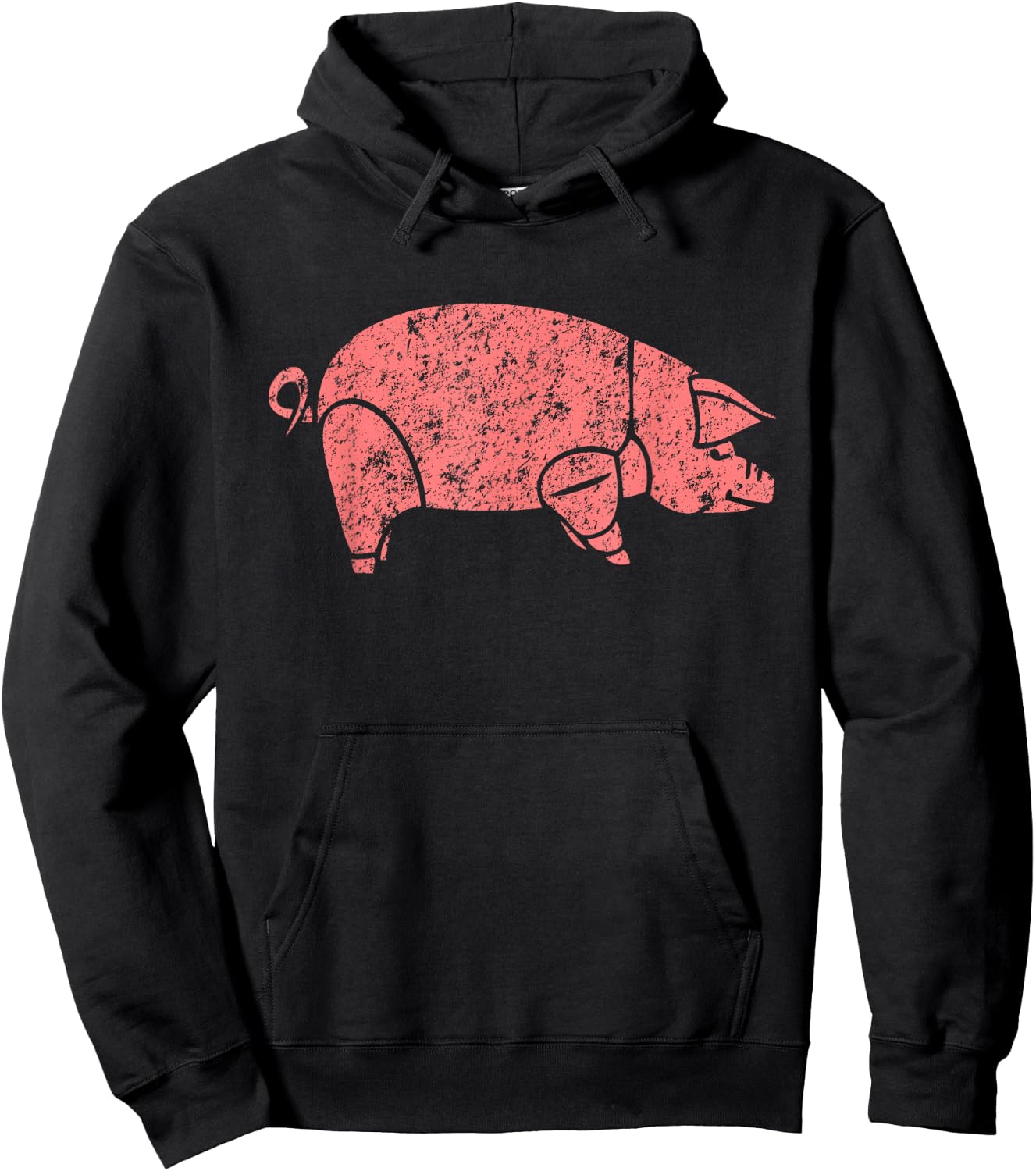 Pig rock meat bacon gilmour academy pink animals as worn by Hoodie - Hoodie | Black