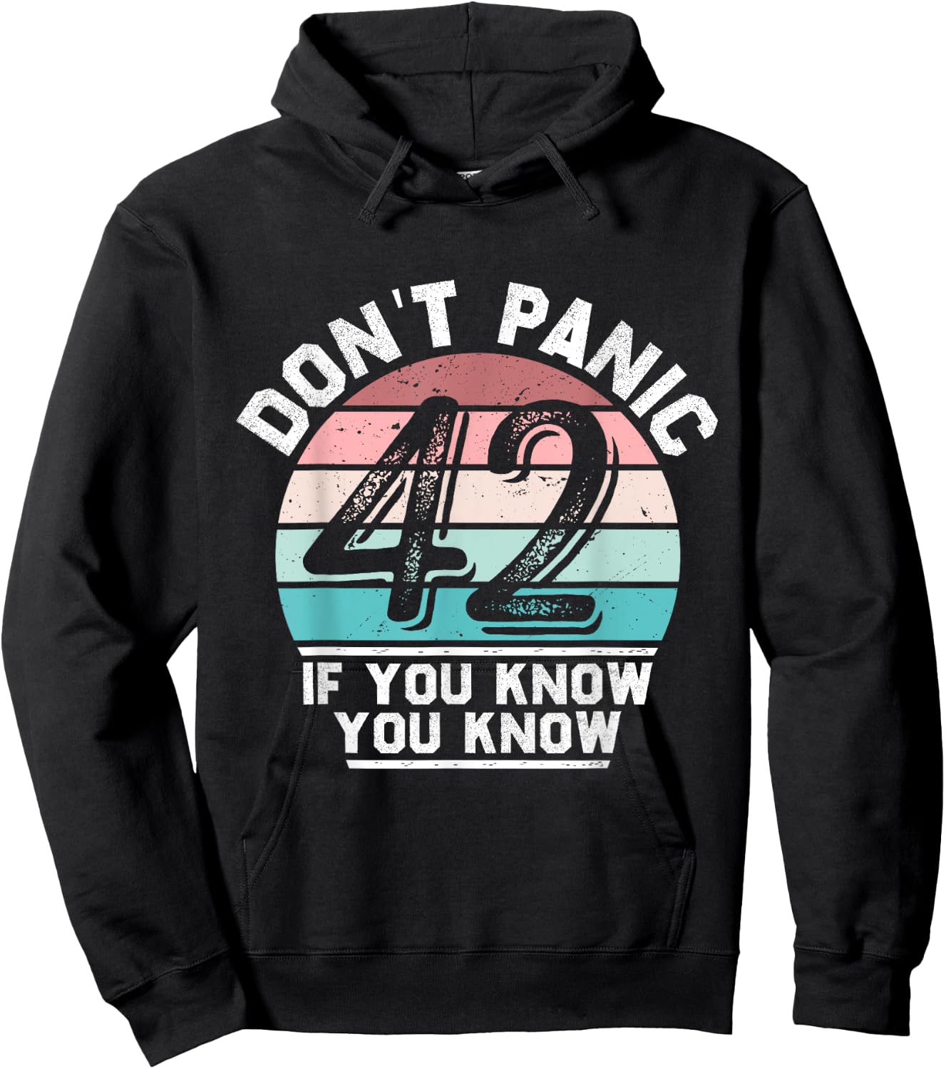 Don't Panic Retro Vintage Awesome 42 Funny , Black, S Hoodie - Hoodie | Black