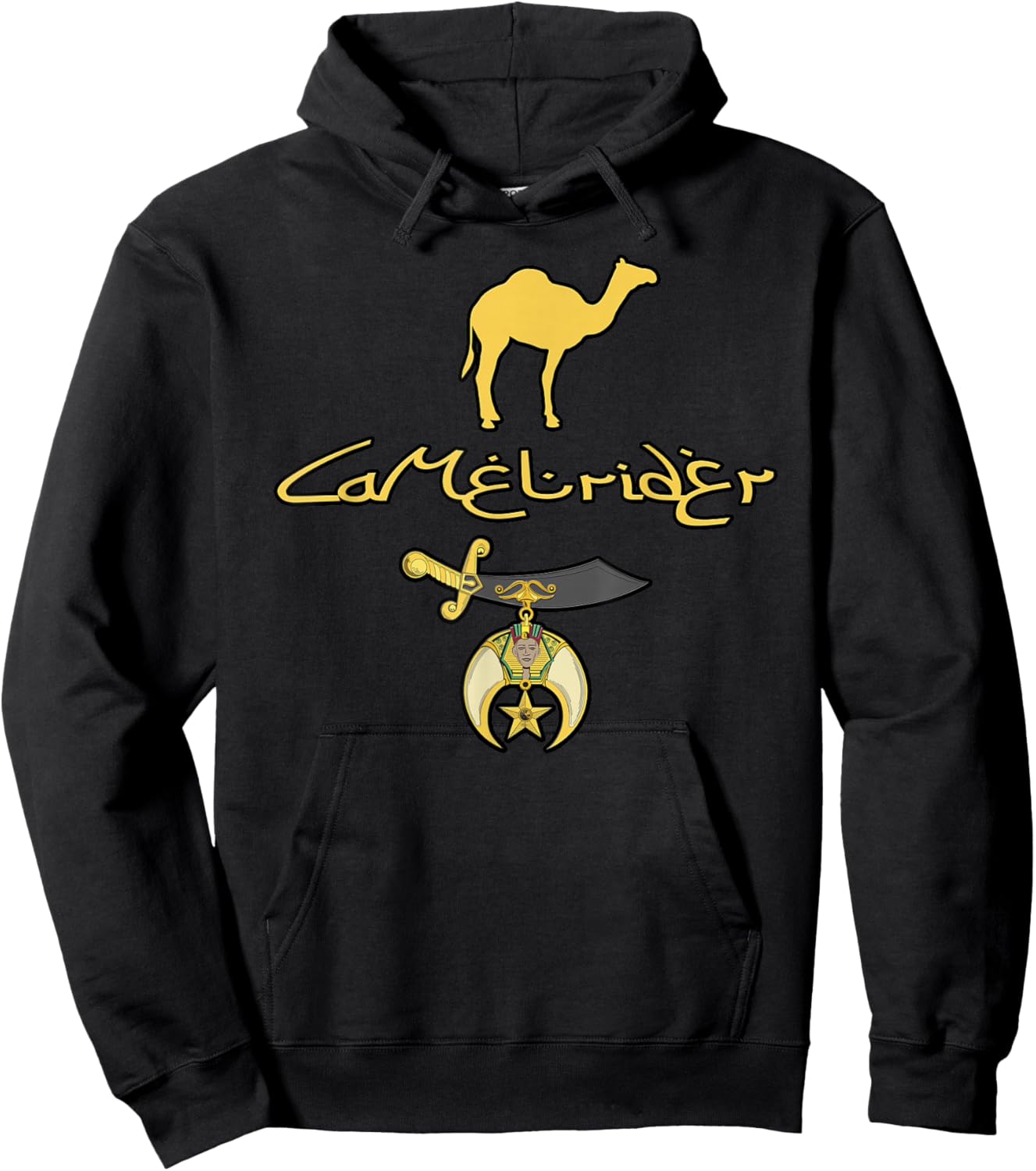 Camel rider Shriner Masonic Symbol Freemason Hoodie - Hoodie | Black