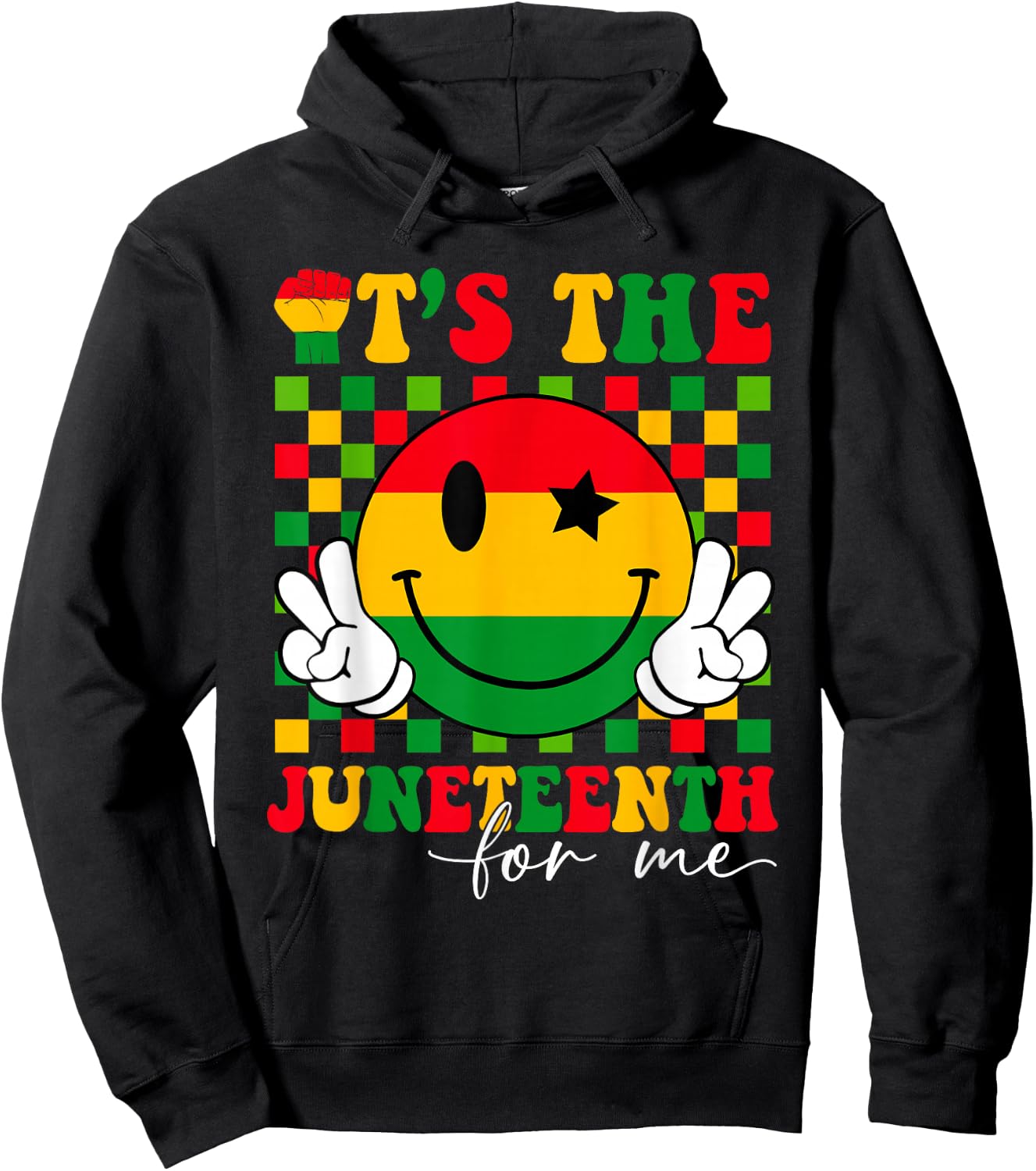 It's The Juneteenth For Me, Free-ish Since 1865 Smile Face Hoodie - Hoodie | Black