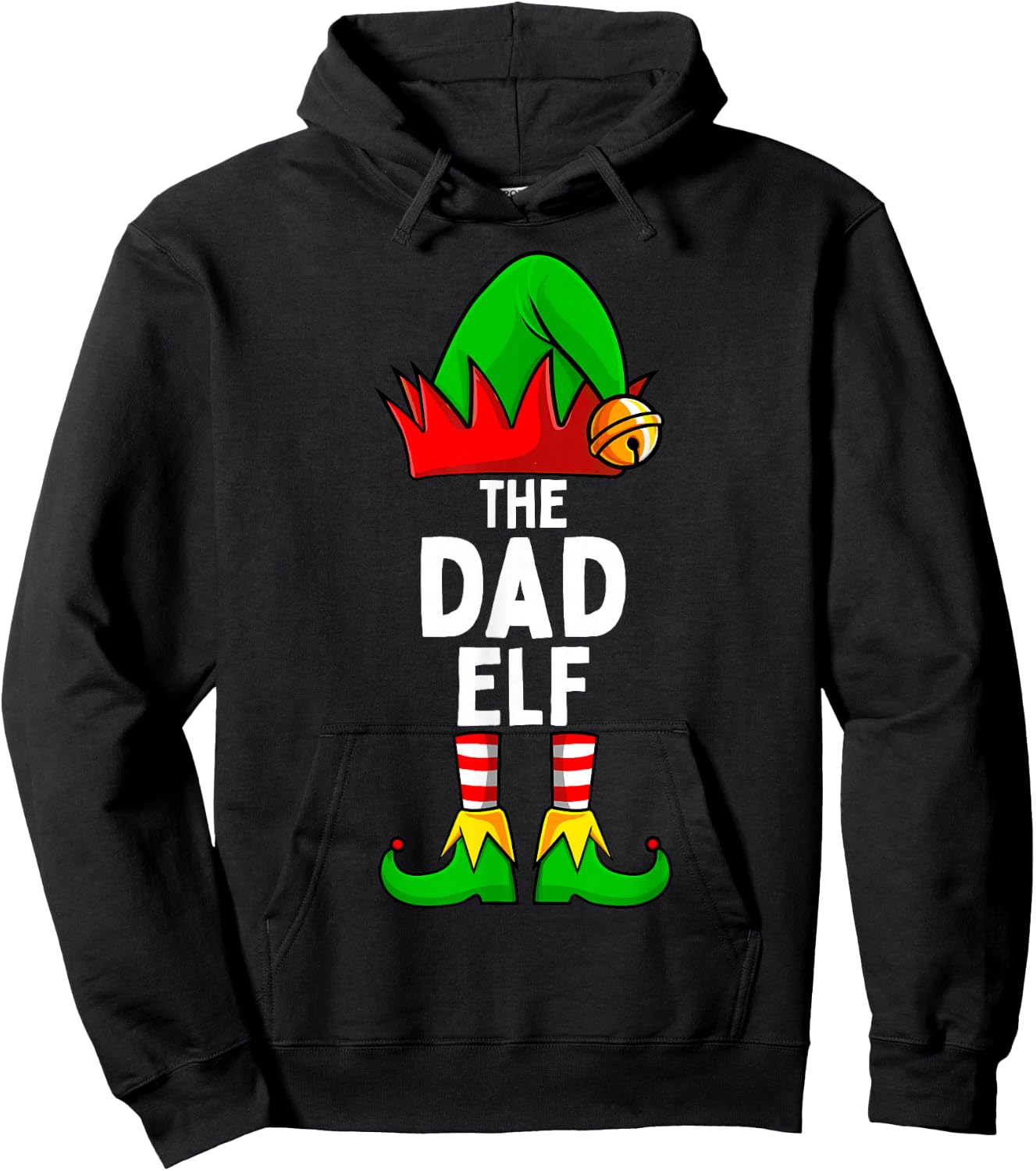 Dad Elf Matching Family Christmas Men Hoodie - Hoodie | Black