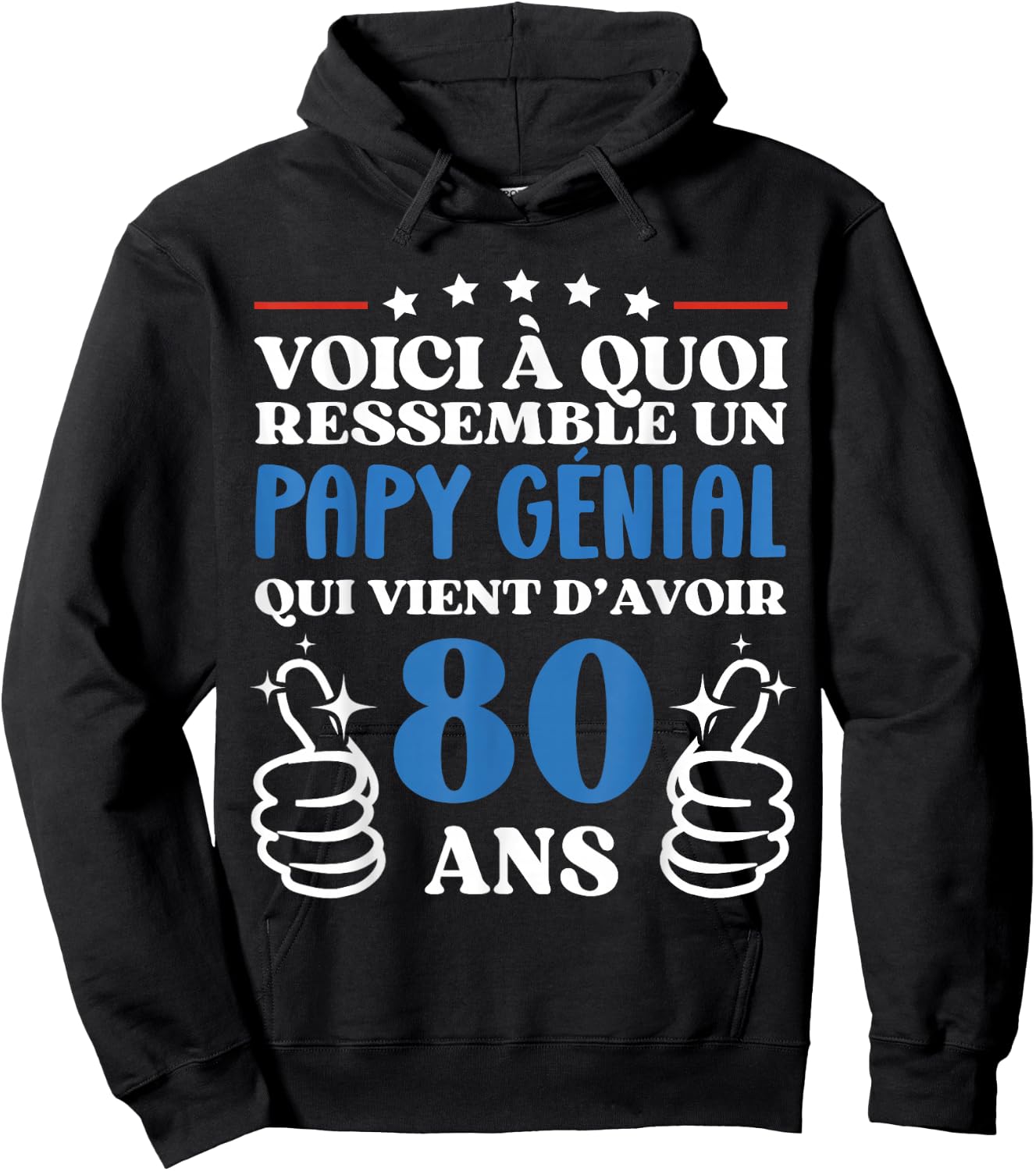 80 Years Gift Humor Birthday Grandpa Great , Black, S Hoodie - Hoodie | Black