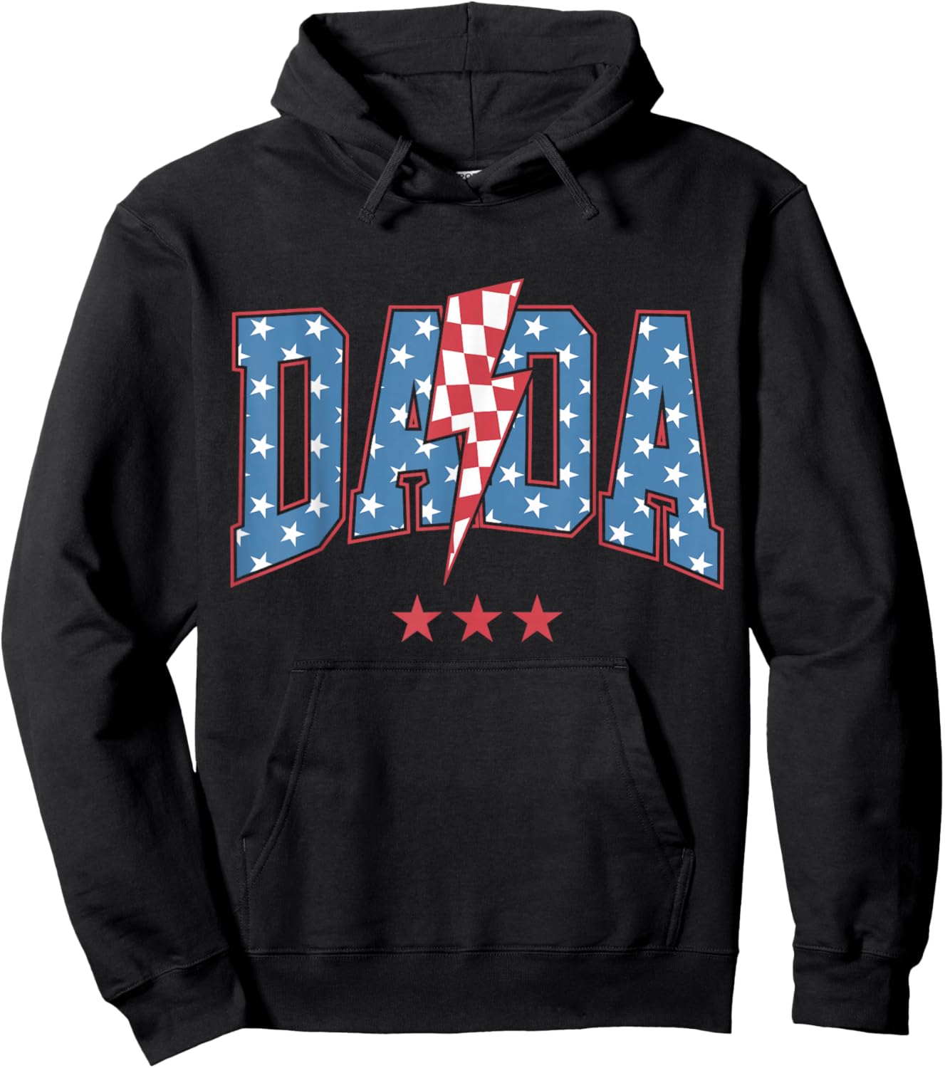 Mama Dada Mini 4th of July American Family Matching Hoodie - Hoodie | Black