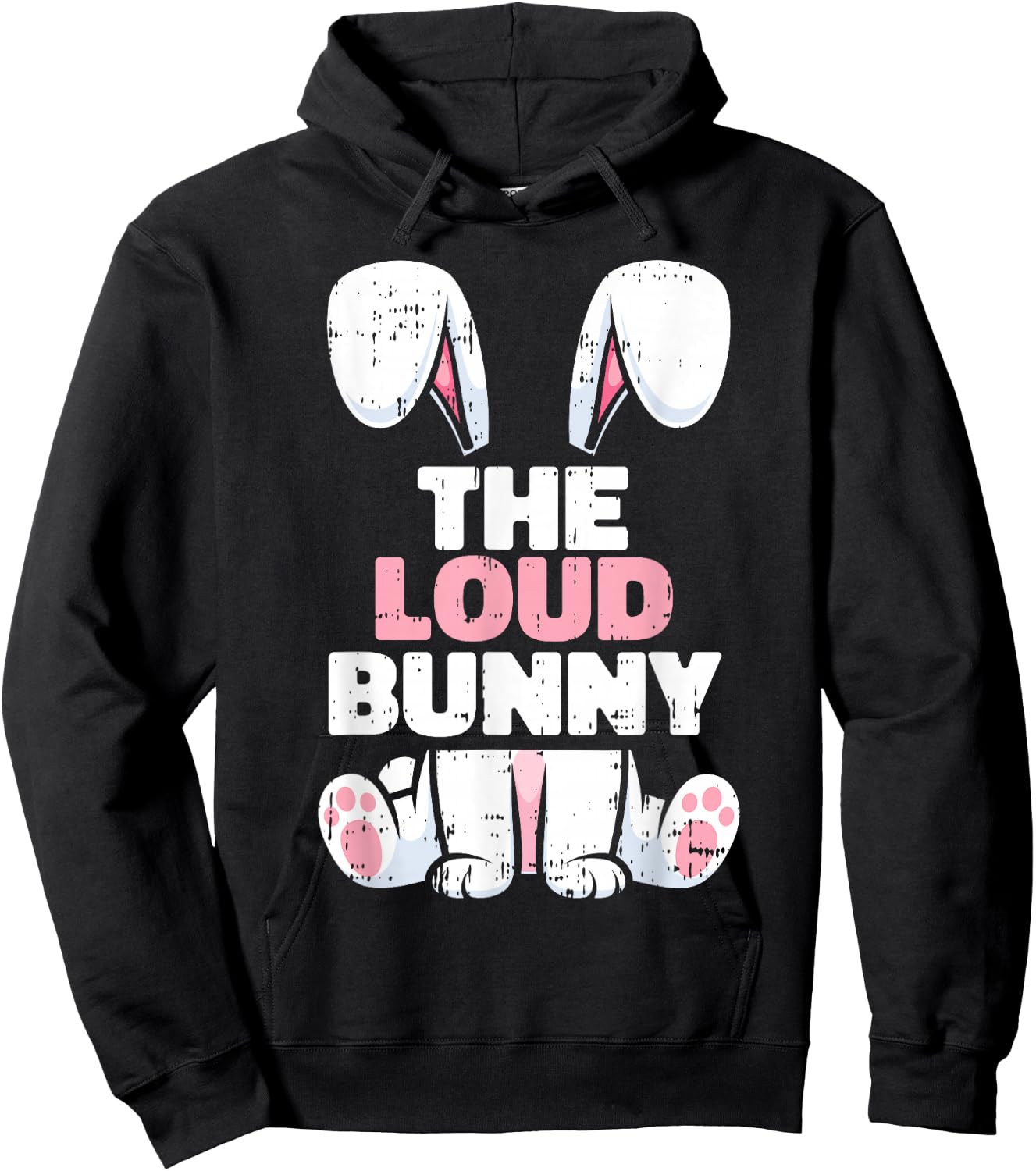 Loud Bunny Easter Family Matching Spring Men Women Kids Hoodie - Hoodie | Black