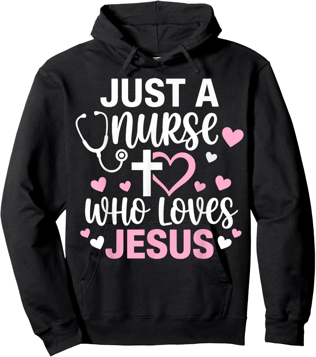 Just A Nurse Who Loves Jesus Christian Faith Hoodie - Hoodie | Black