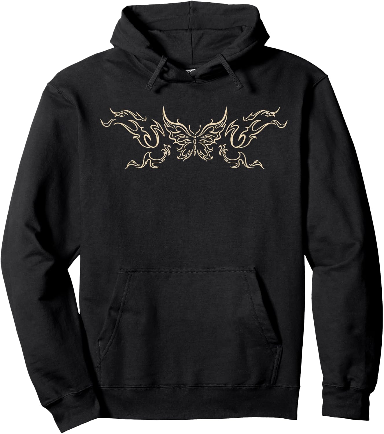 Butterfly Tattoo Grunge Fairycore Aesthetic Goth Hoodie - Hoodie | Black