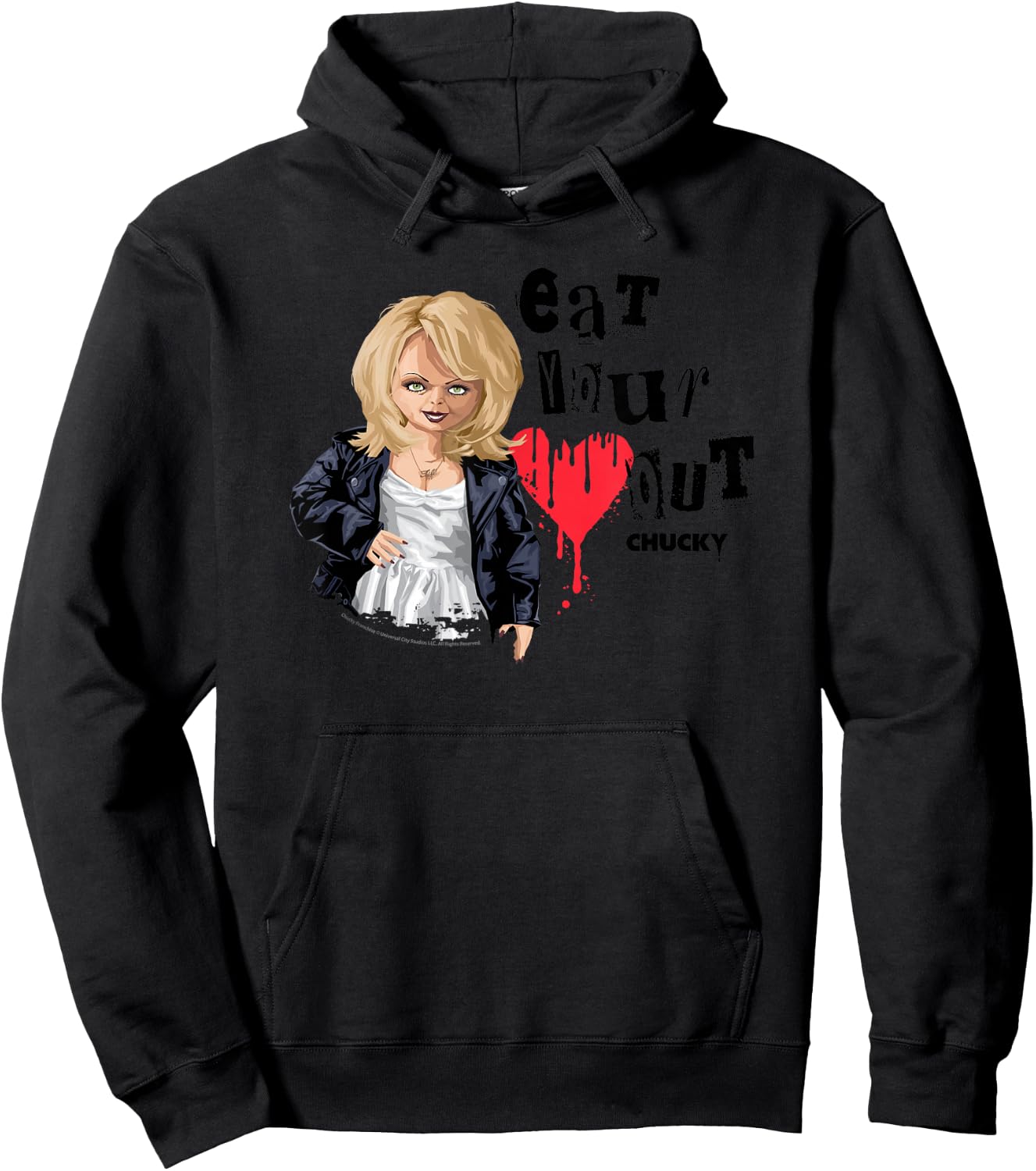 Chucky Tiffany Eat Your Heart Out Valentine Hoodie - Hoodie | Black
