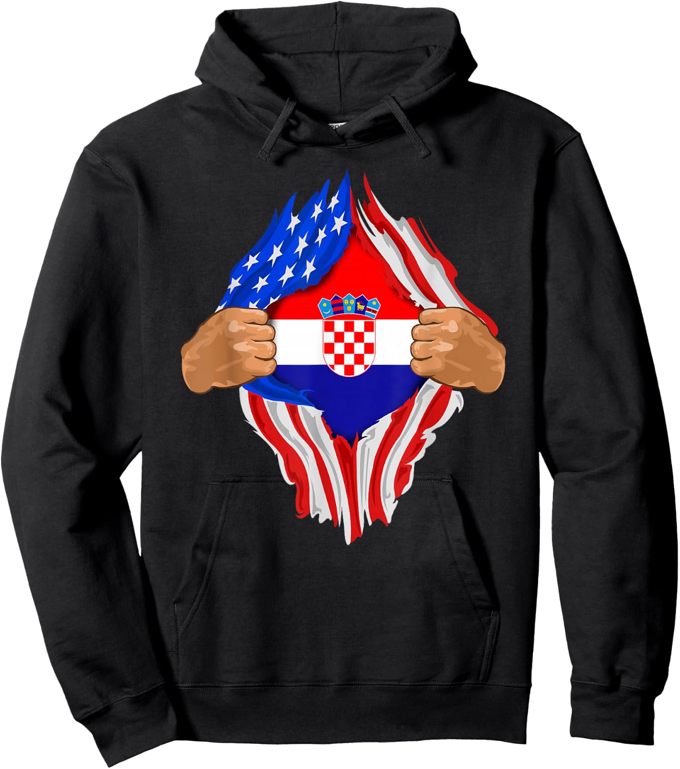 Croatian Blood Inside Me | Croatia Flag Gift Hoodie - Hoodie | Black