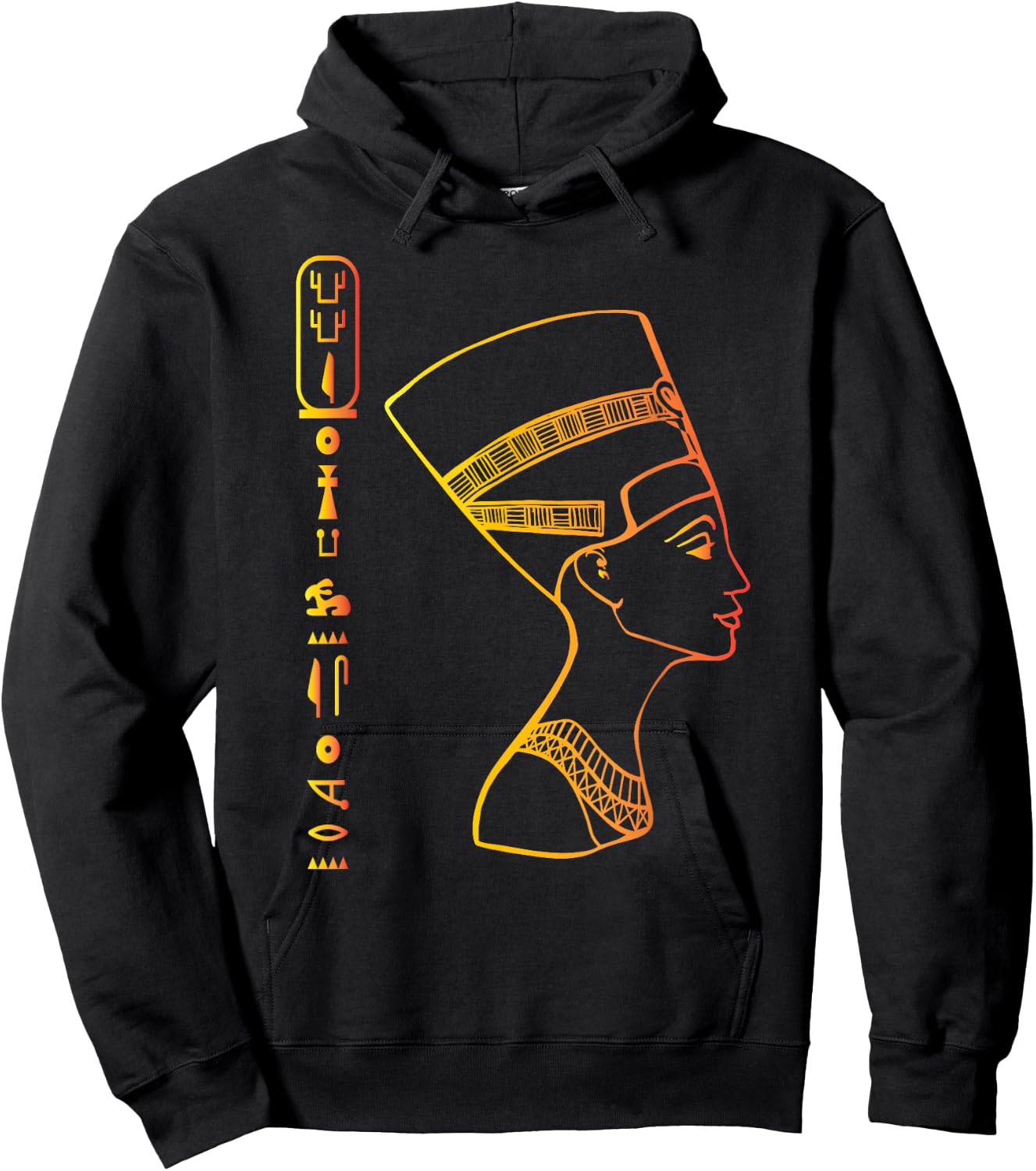 Nefertiti Egyptian Queen with Hieroglyphs Set , black Hoodie - Hoodie | Black