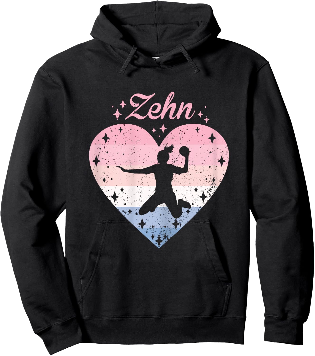 10th Birthday Girl Cute Handball Player 10 Years , black, s Hoodie - Hoodie | Black