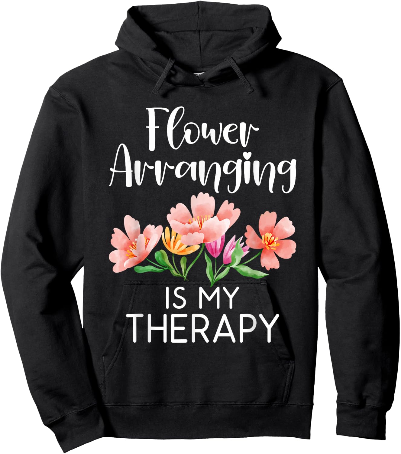 Flower arranging is my Therapy Floral Botanist Flower Hoodie - Hoodie | Black