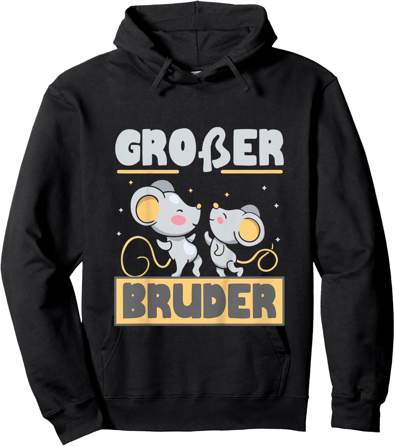 Kinder Großer Bruder Mäuse Maus Geschwister Babyparty Hoodie - Hoodie | Black