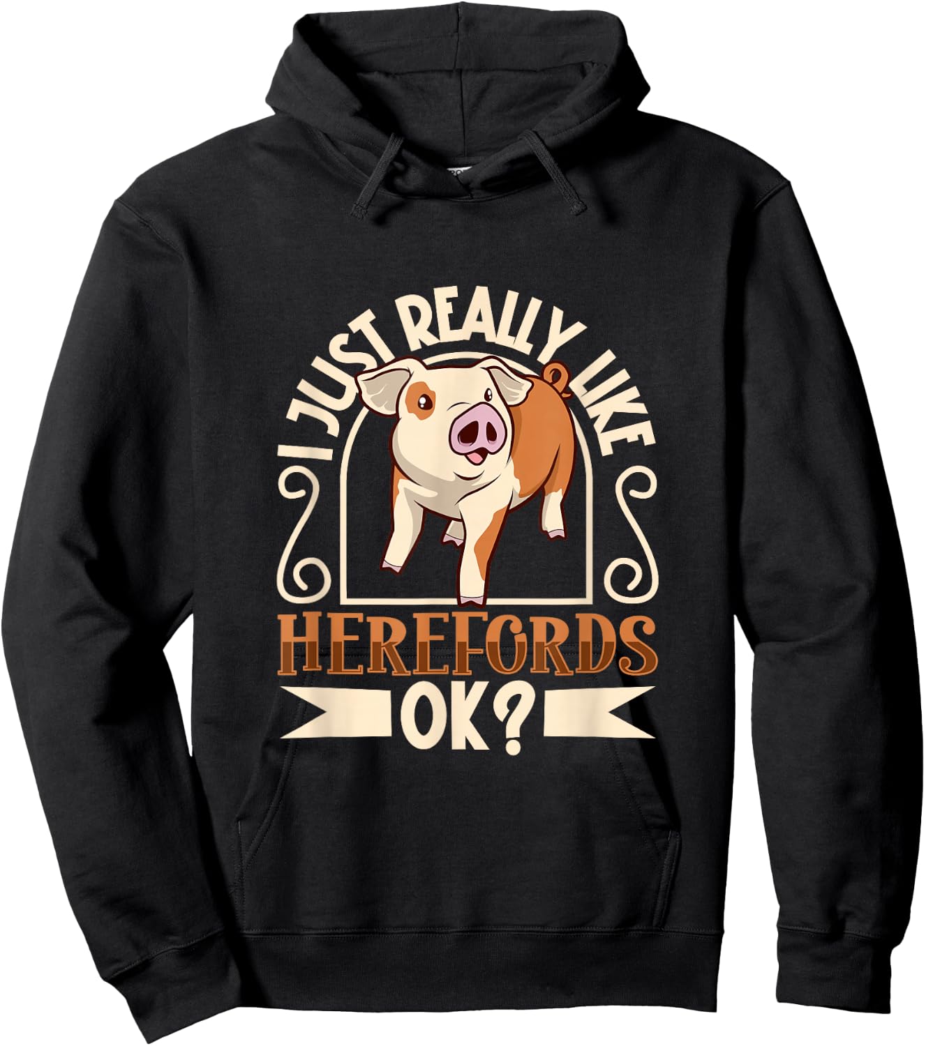 I Love My Hereford Pig Hoodie - Hoodie | Black